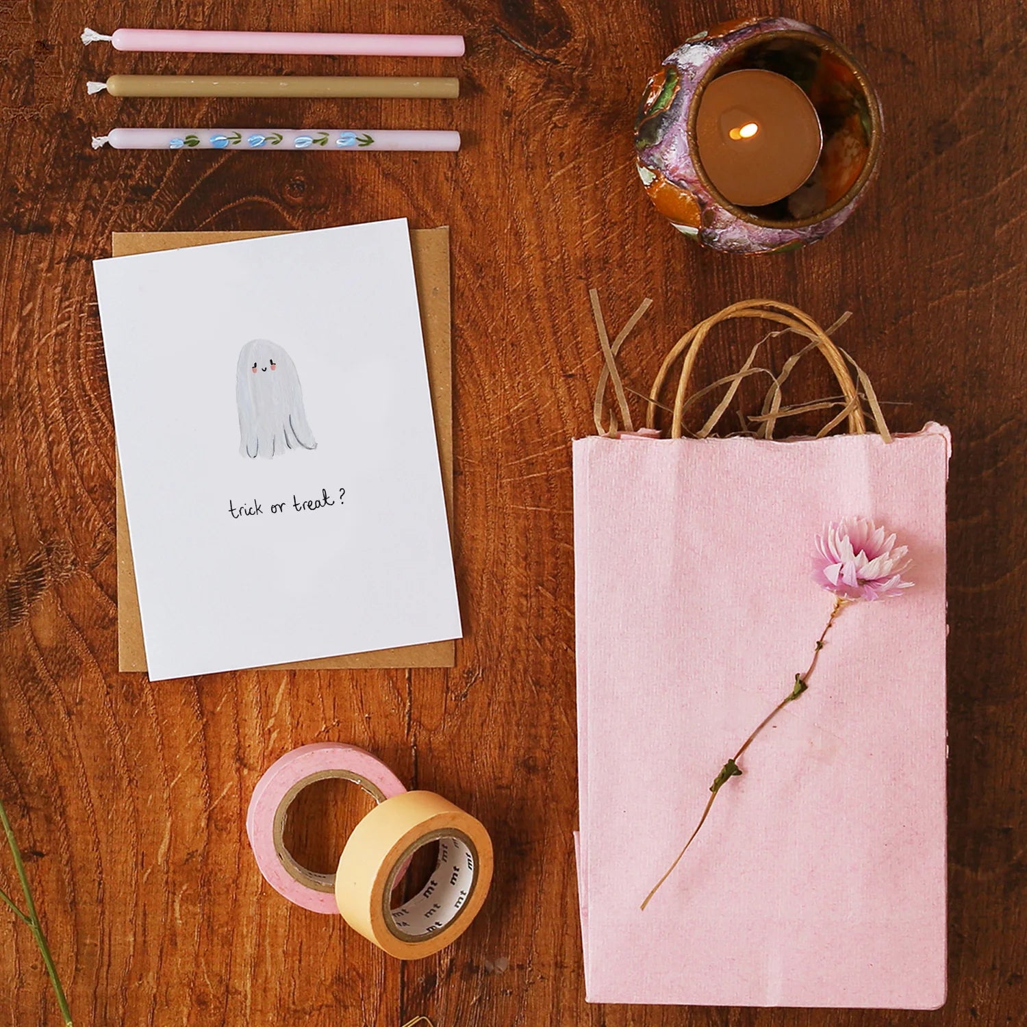 Ghost Trick or Treat Mini Card