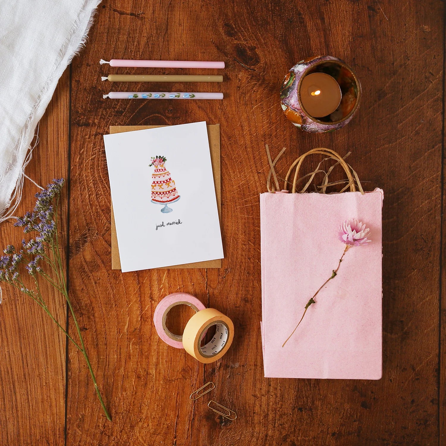 Just Married Cake Mini Card