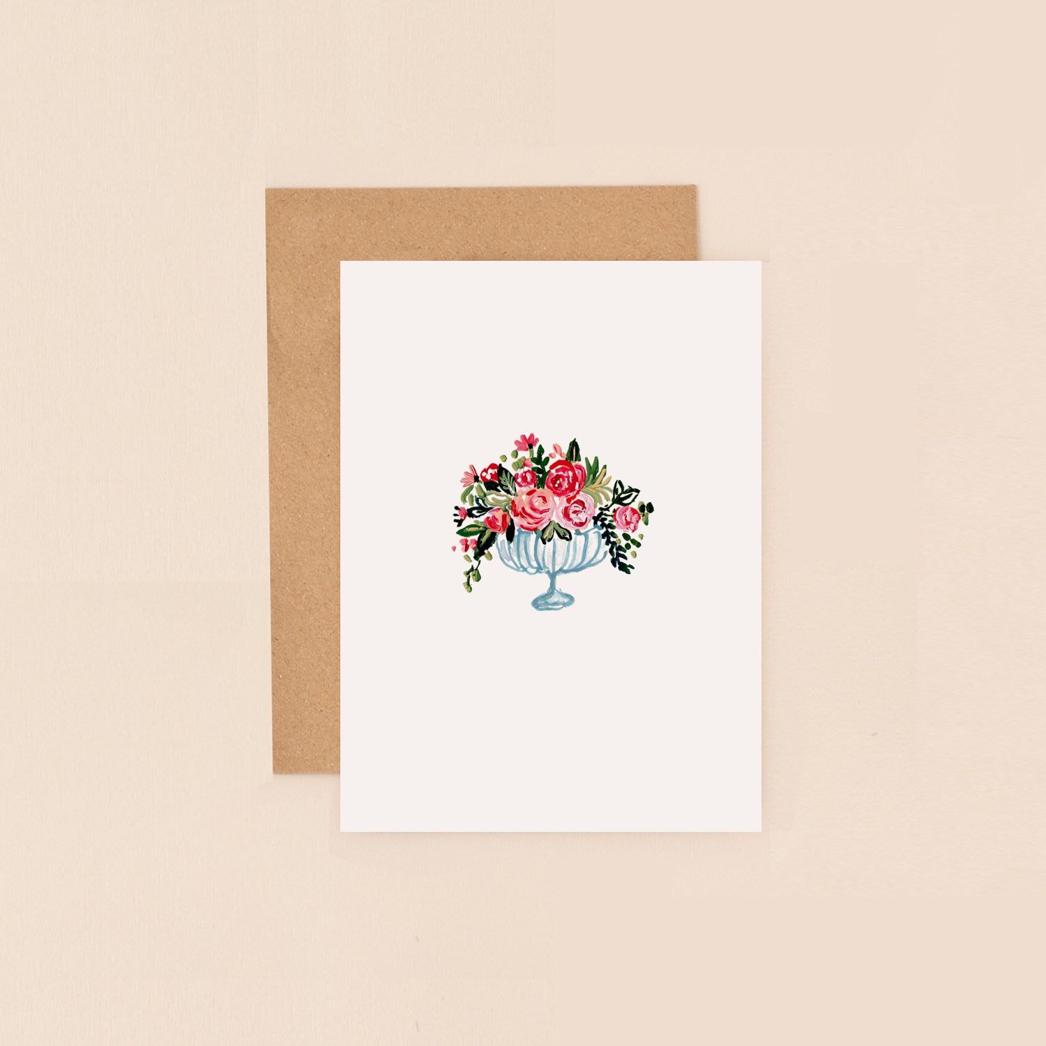 Glass Vase Roses Mini Card