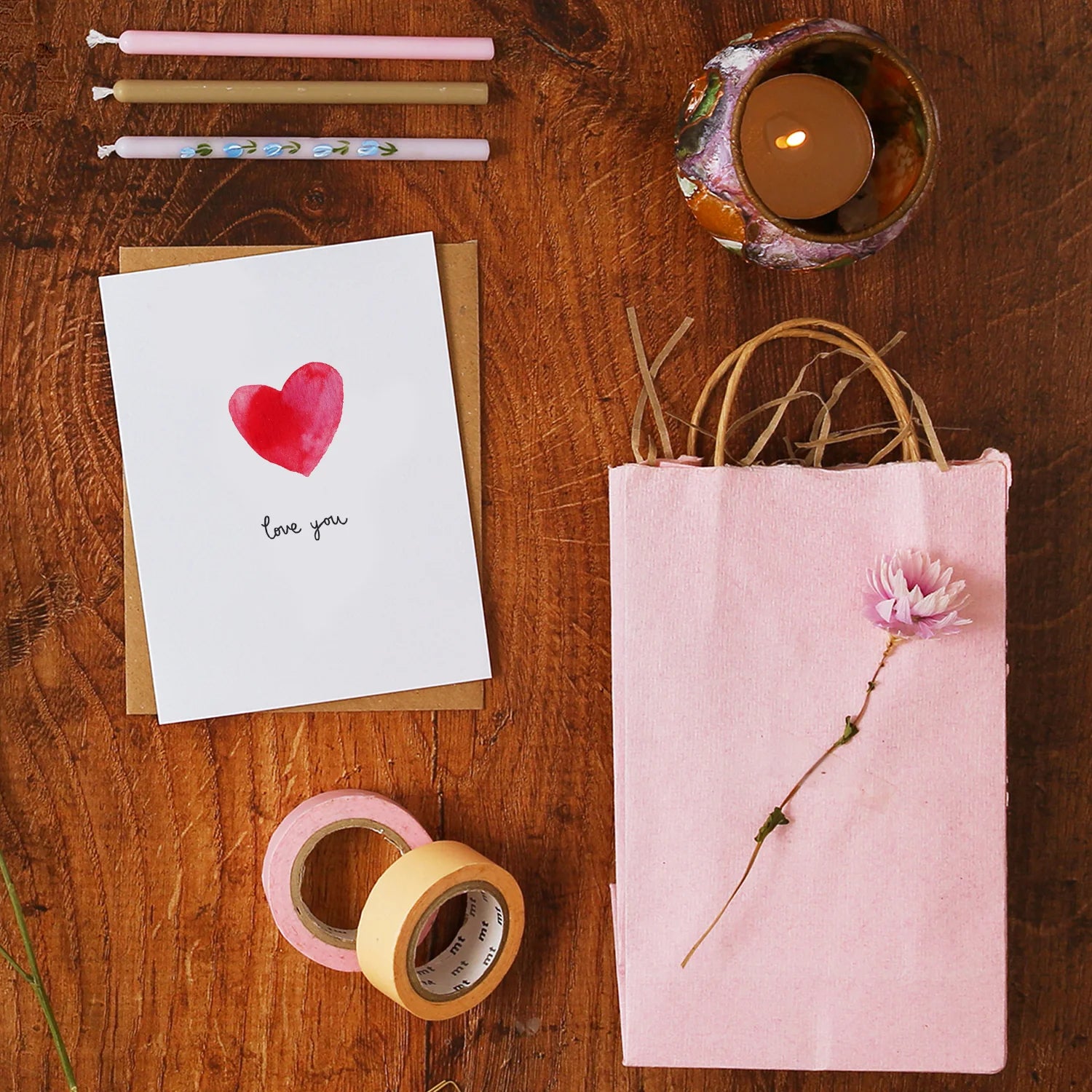 Heart Love You Mini Card