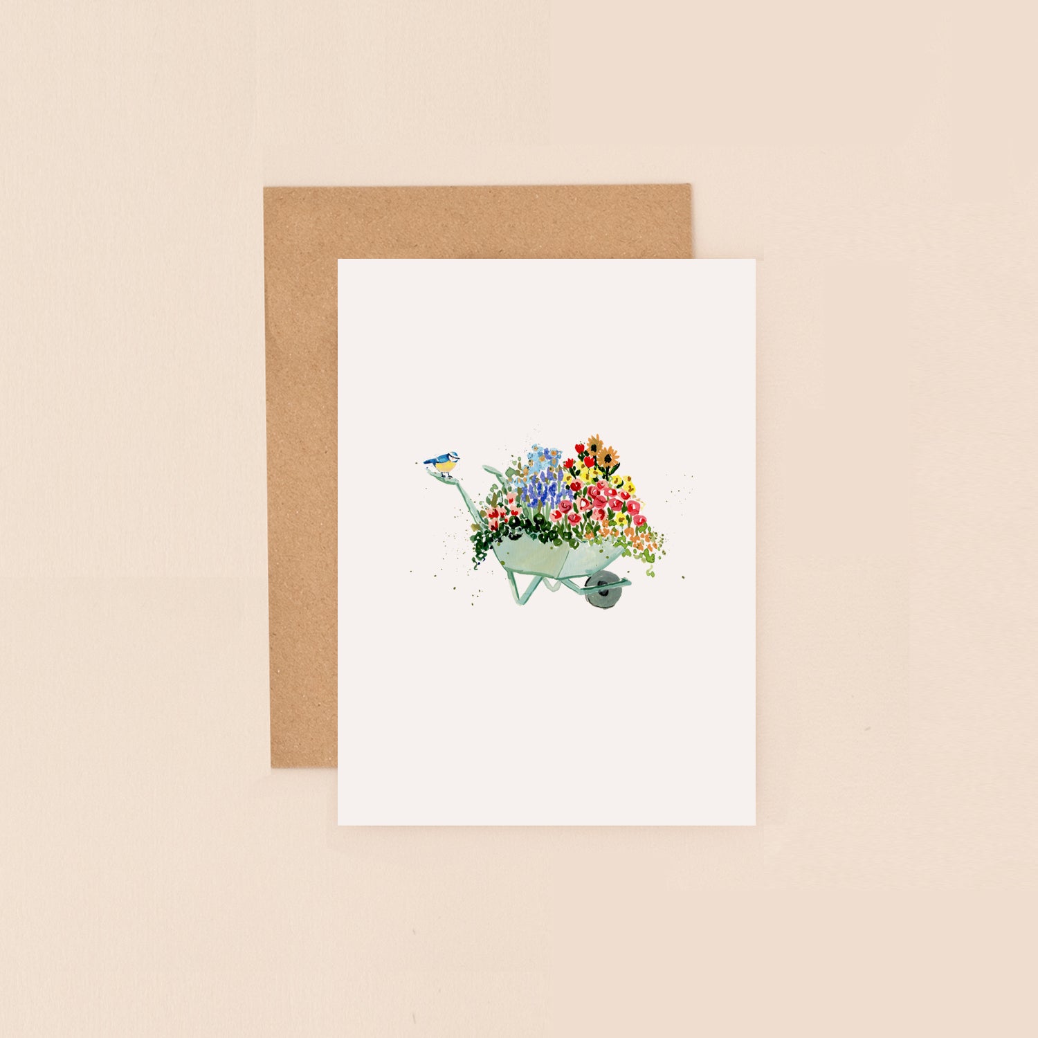 Wheelbarrow of Flowers Mini Card