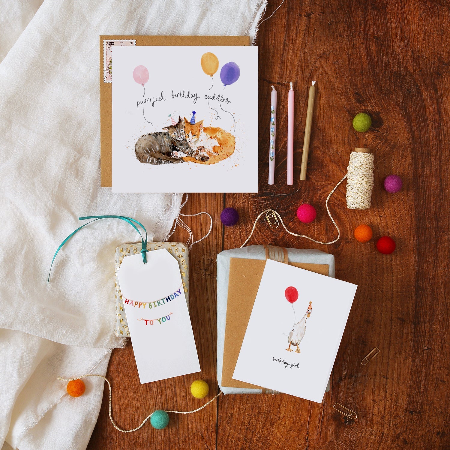 Cats Purrrfect Birthday Cuddles Card