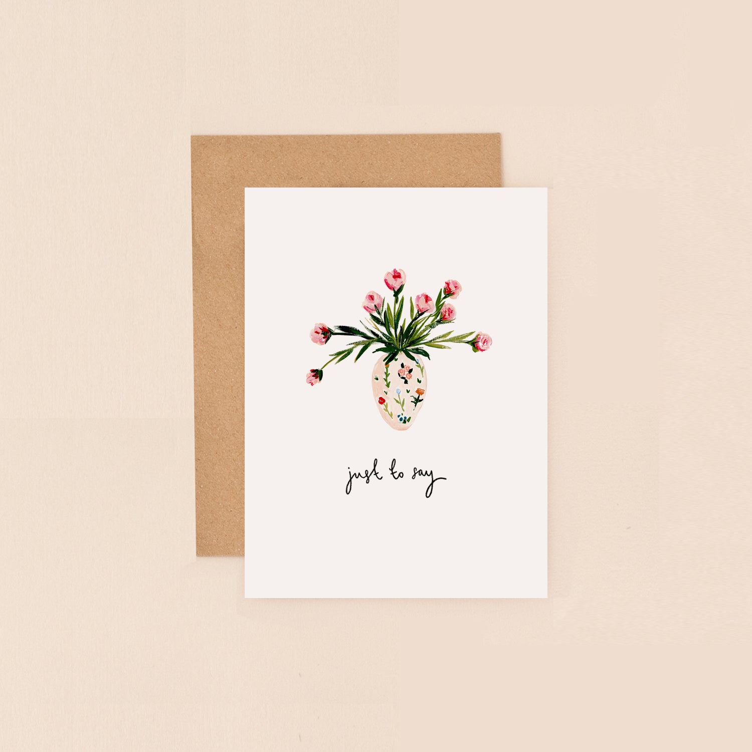 Vase of Flowers Just To Say Mini Card