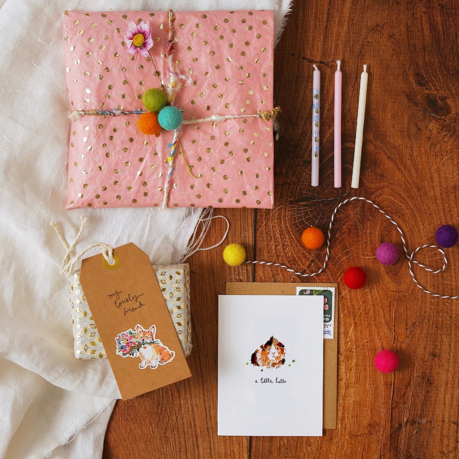 Guinea Pig a Little Hello Mini Card