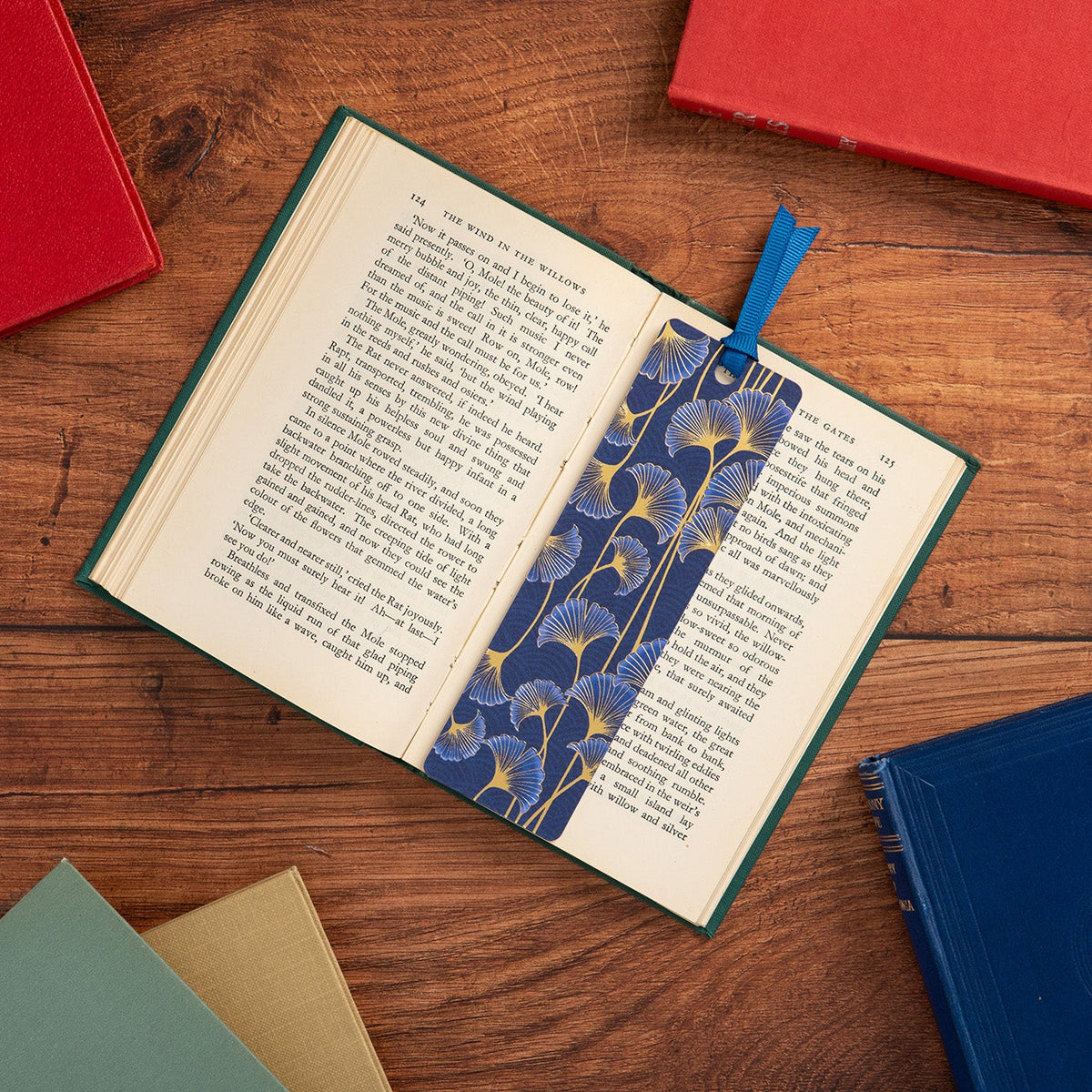 Blue Floral Bookmark