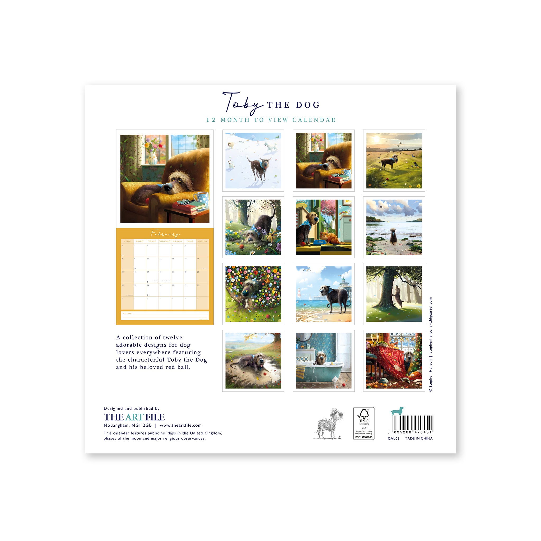 Toby The Dog 2026 12-Month Wall Calendar