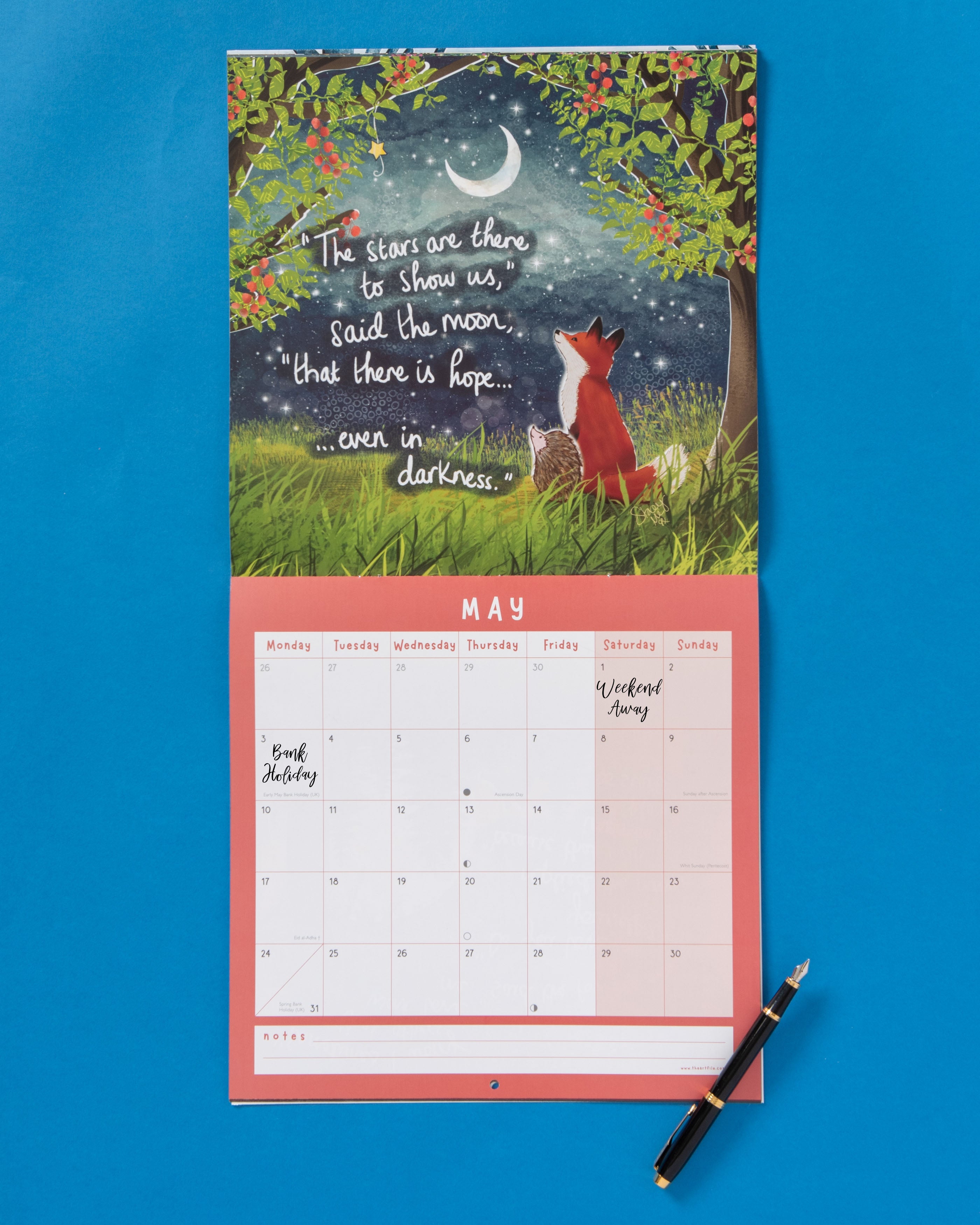 Fox Under the Moon 2027 Wall Calendar