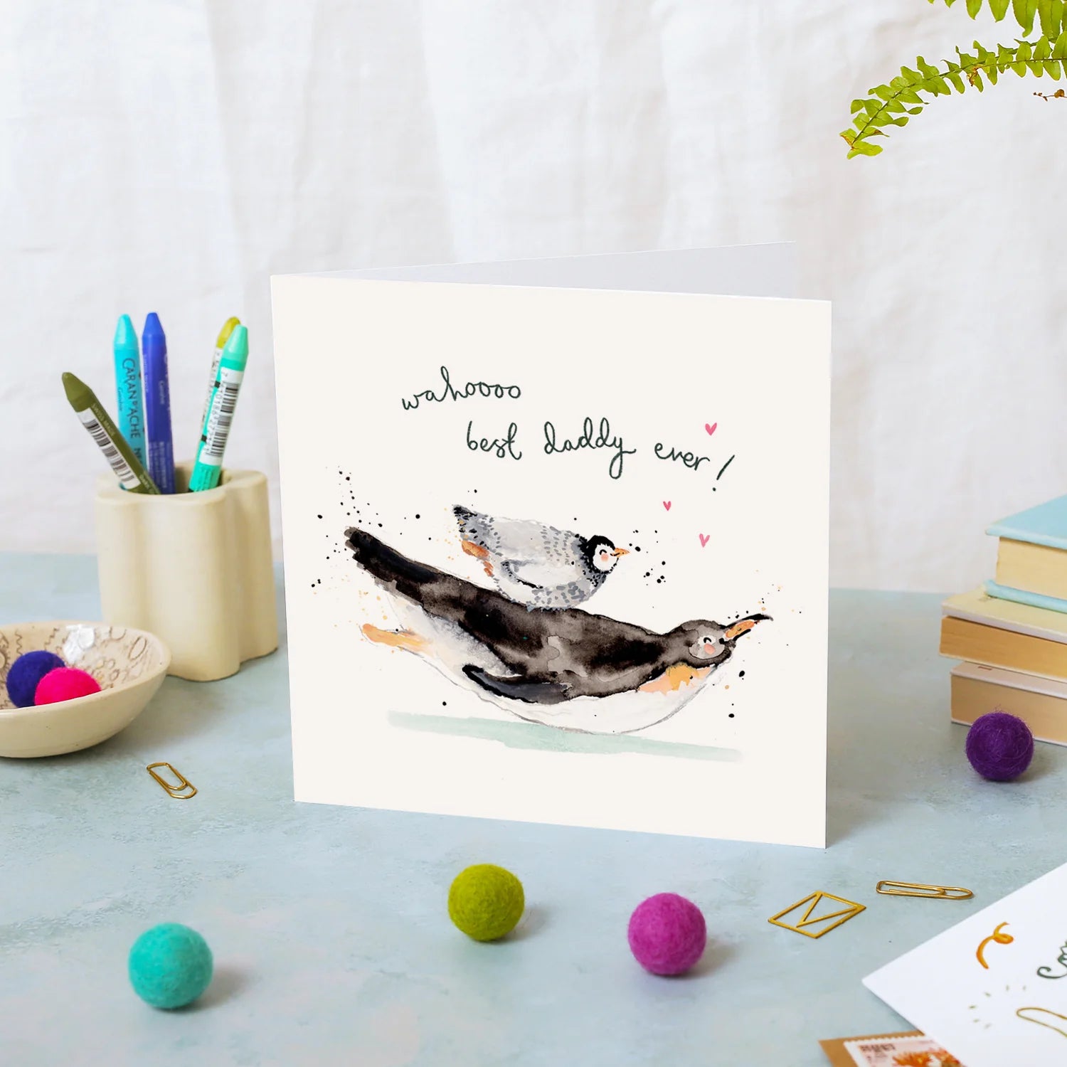 Penguins Best Daddy Ever Card