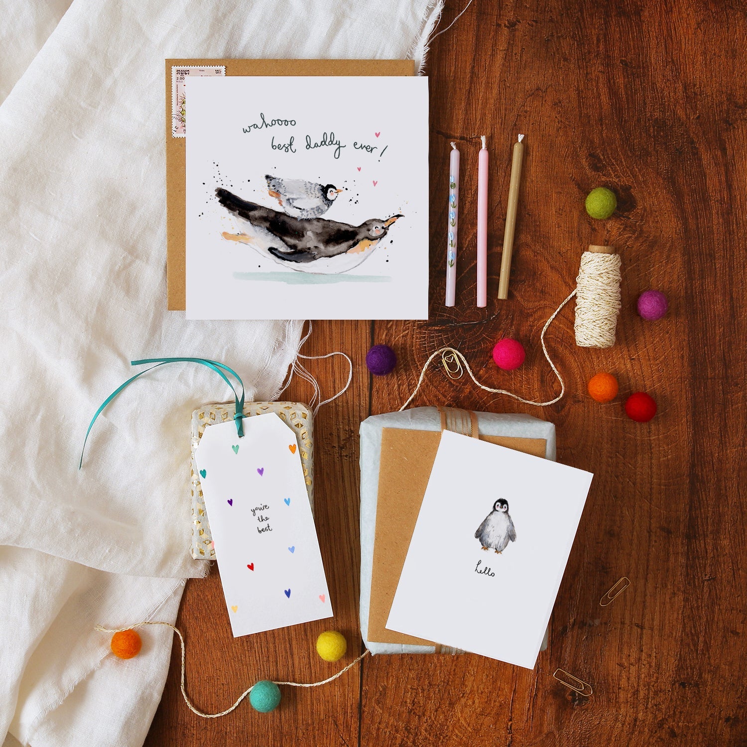 Penguins Best Daddy Ever Card