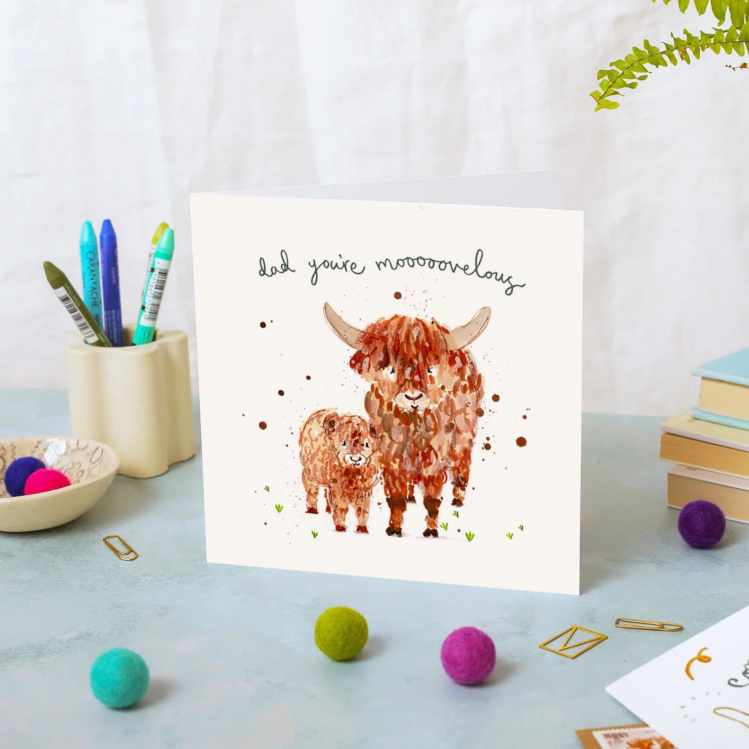 Mooovelous Dad Highland Cows Card