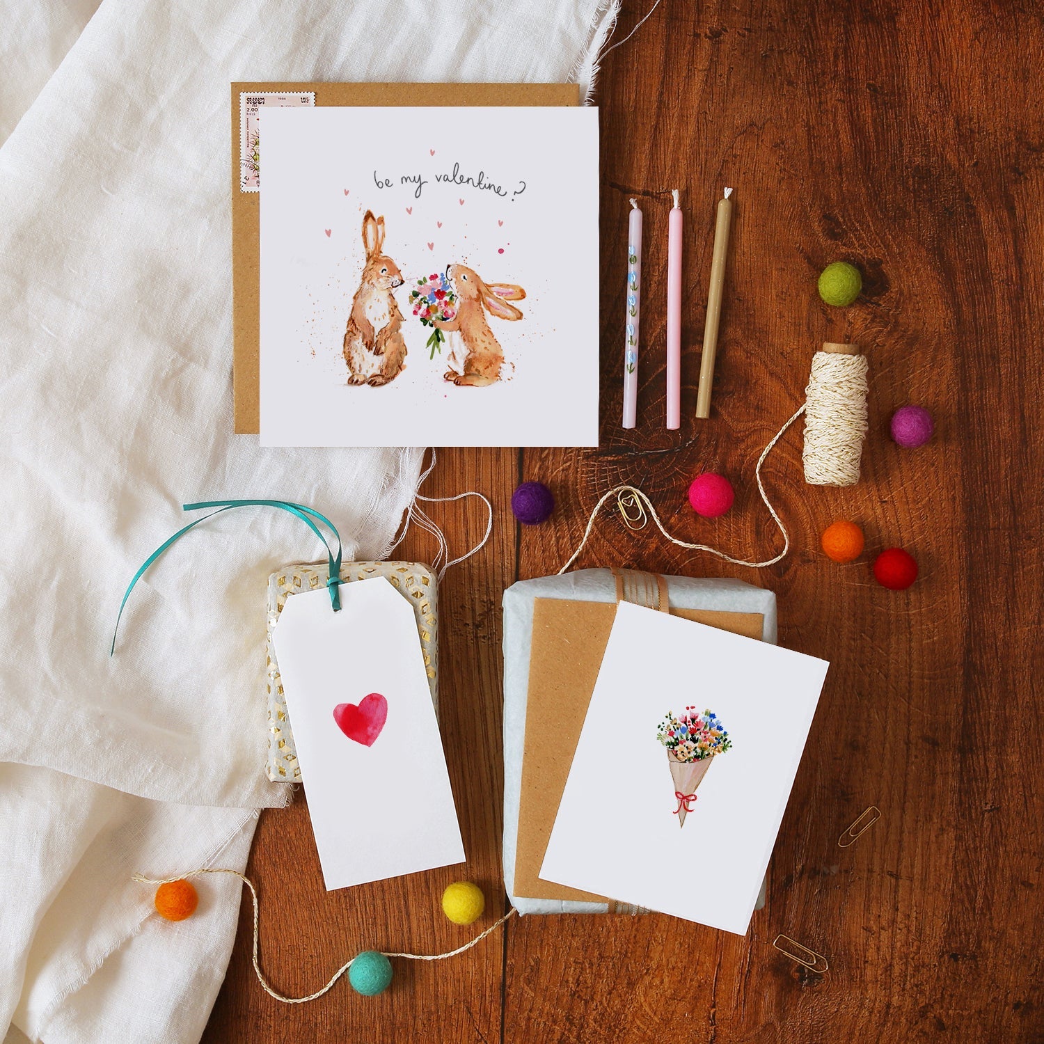 Brown Paper Bouquet Mini Card
