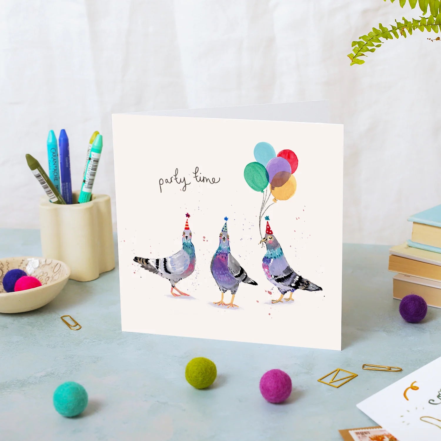 Pigeons Party Time Birthday Card