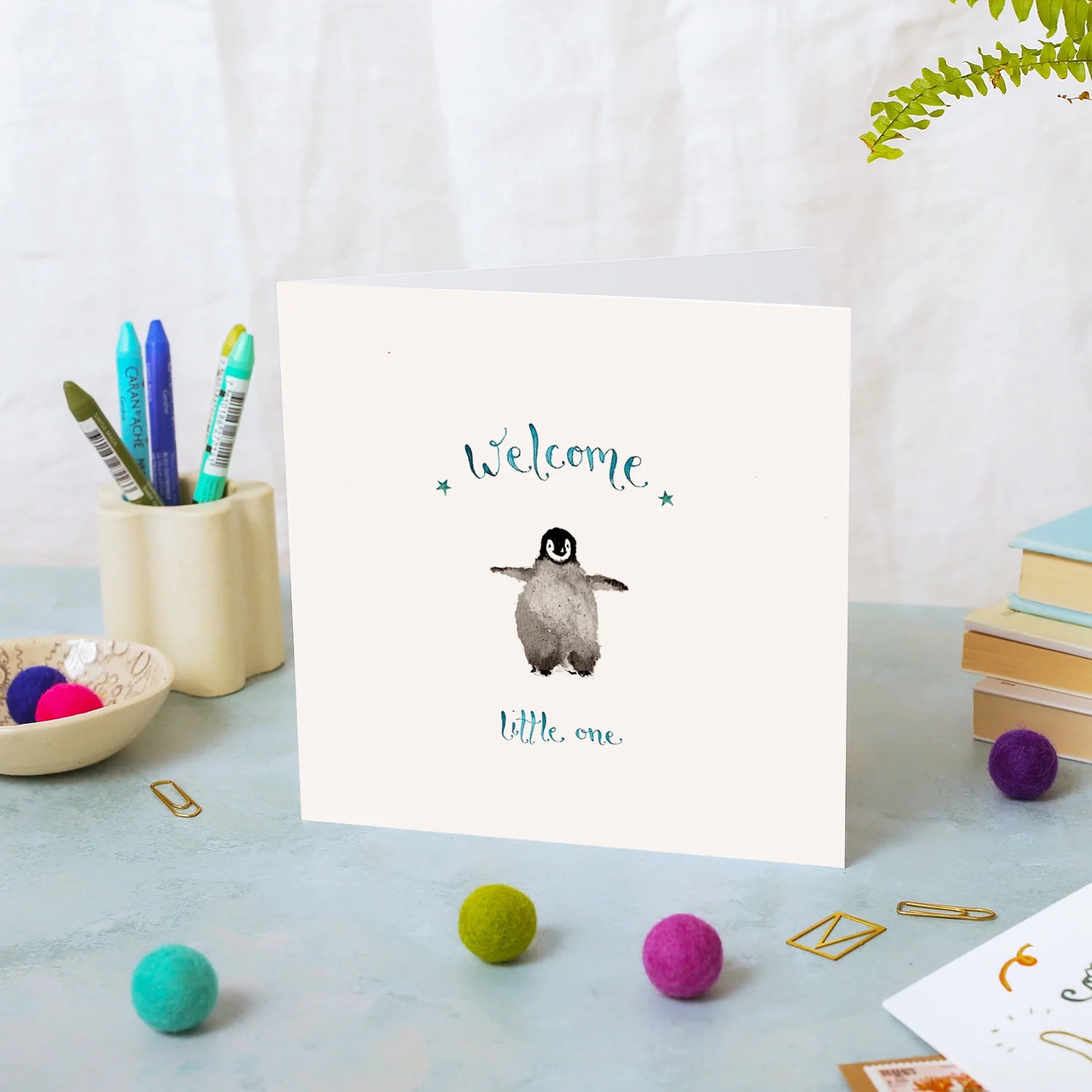 Penguin New Baby Boy Card