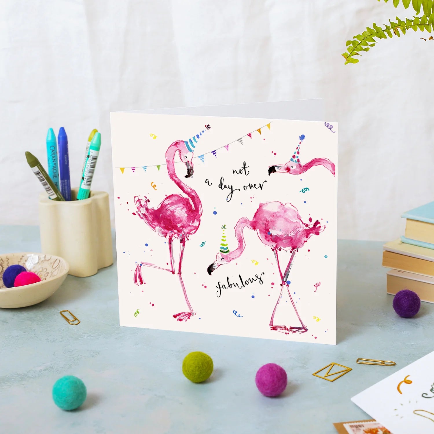 Fabulous Flamingos Birthday Card
