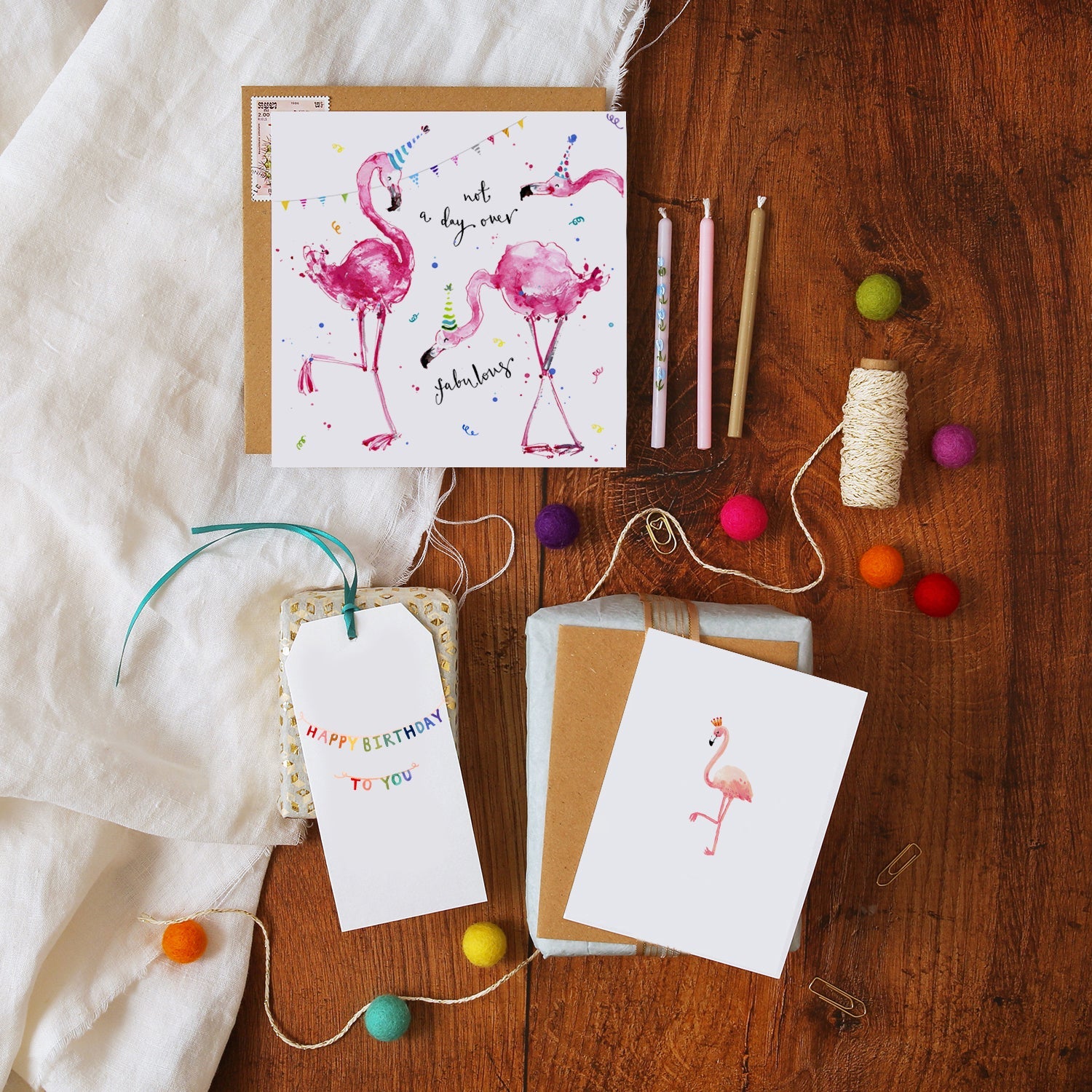 Flamingo With Crown Mini Card