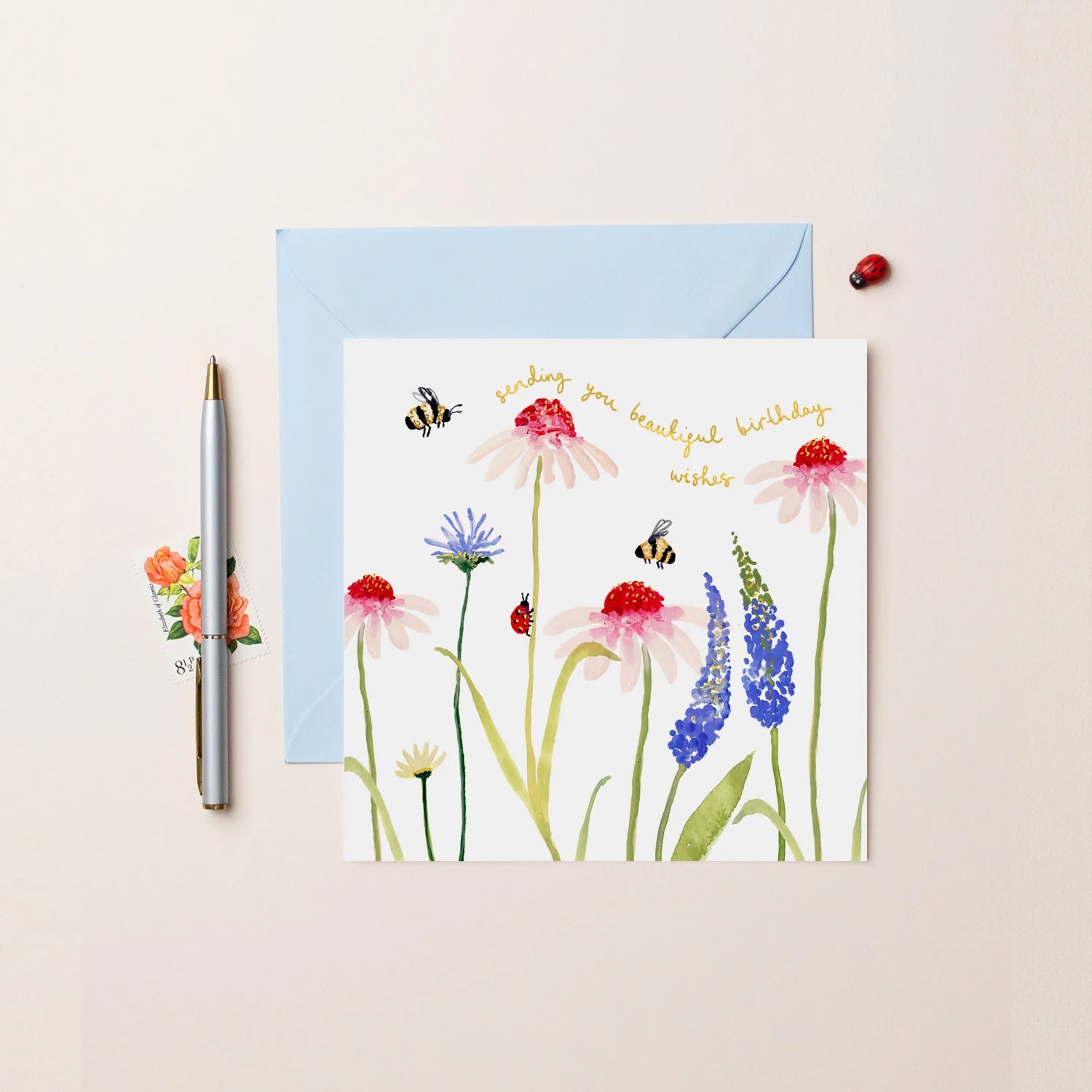 Daisies and Bees Birthday Card