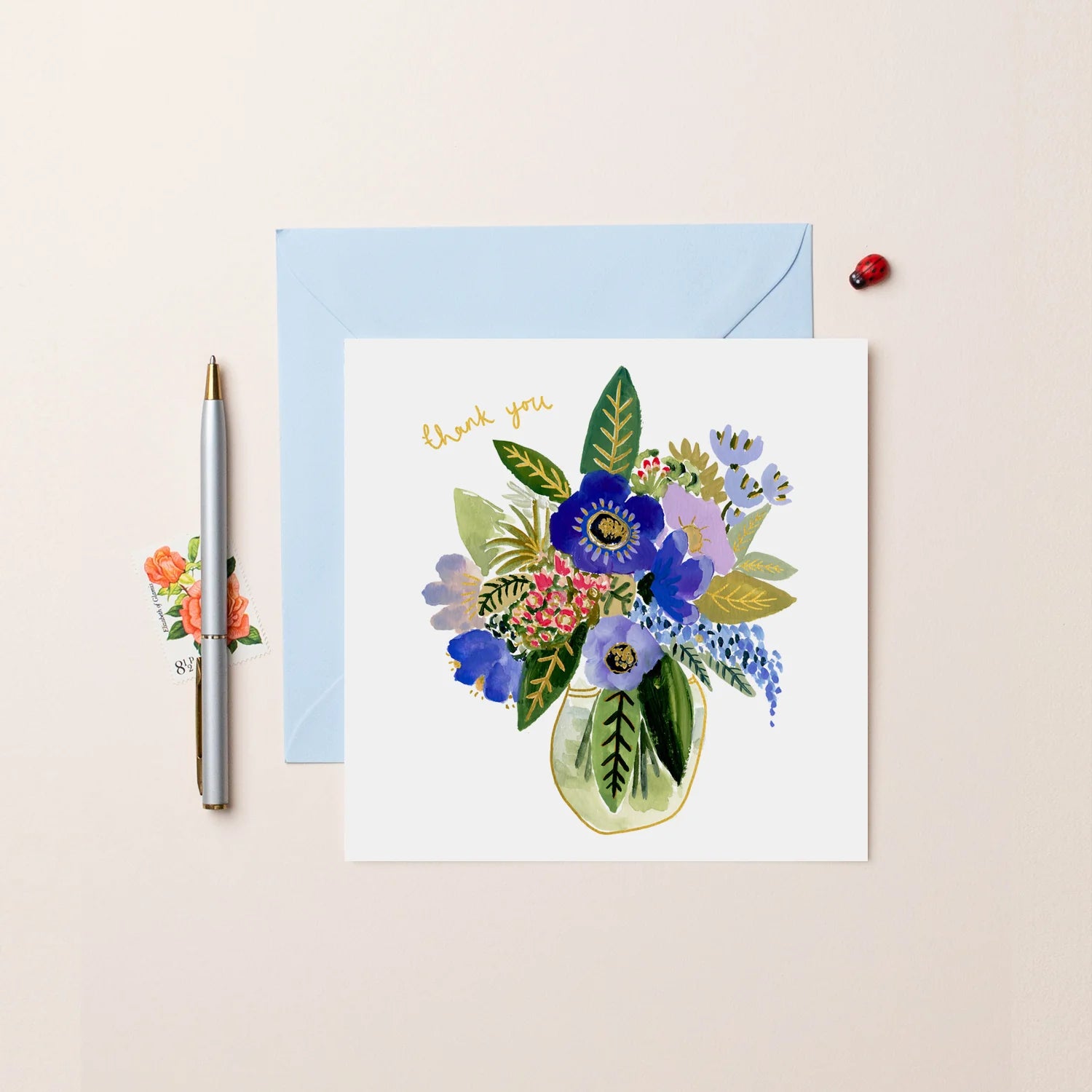 Vase of Flowers Thank You Card