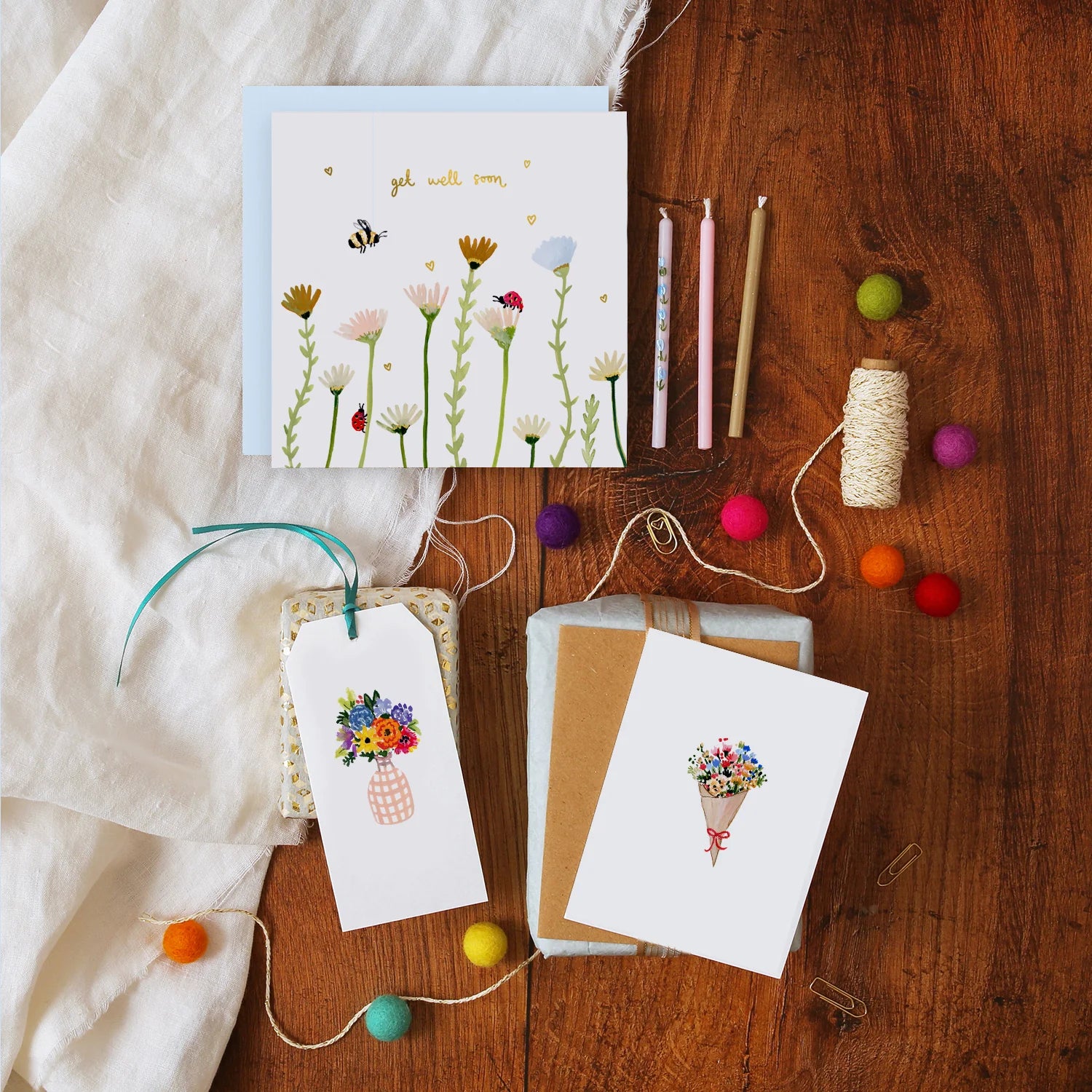 Flowers Get Well Soon Card