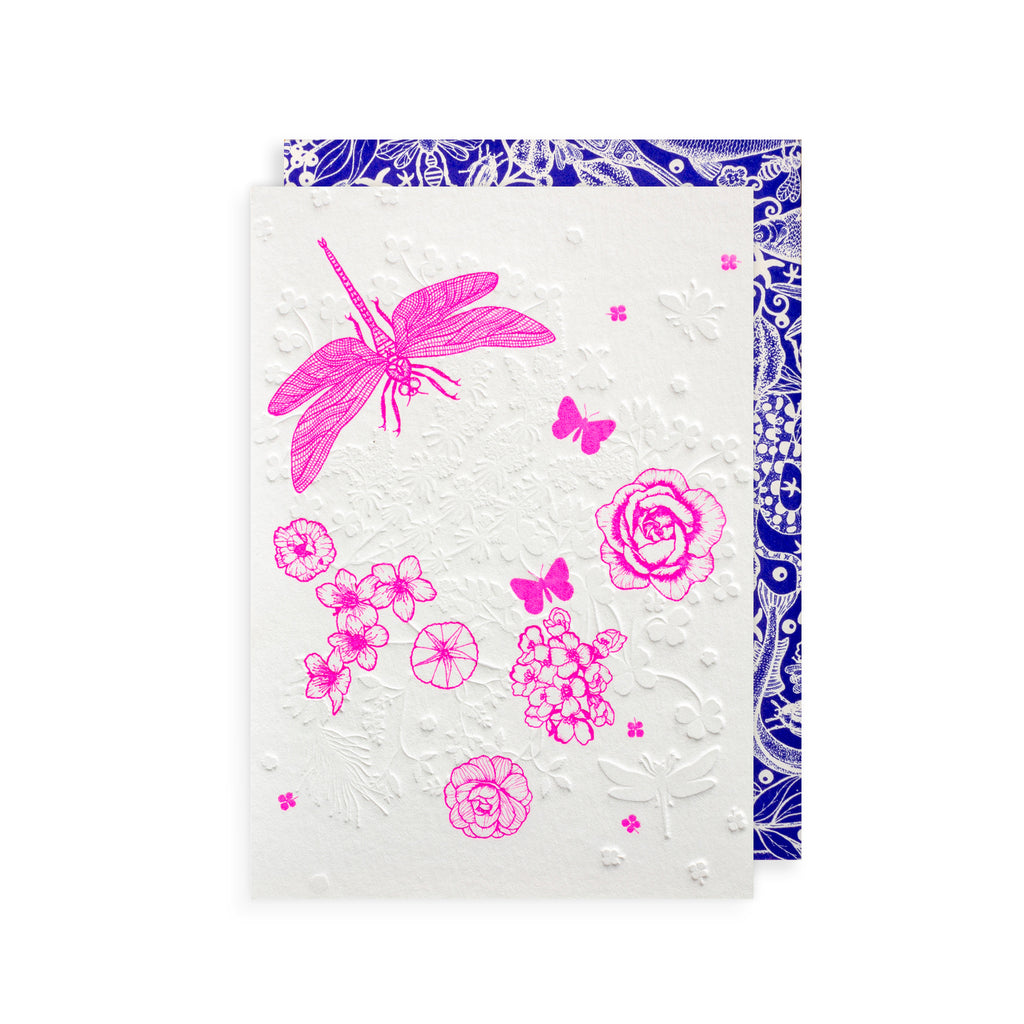 Dragonfly Flowers Greetings Card The Art File