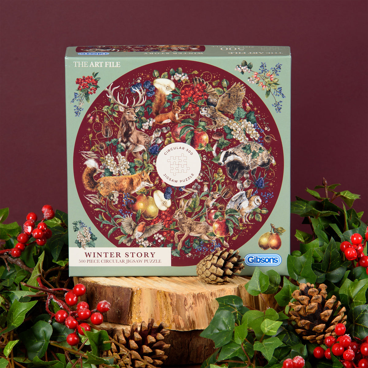 Winter Story, 500 Piece Circular Jigsaw Puzzle