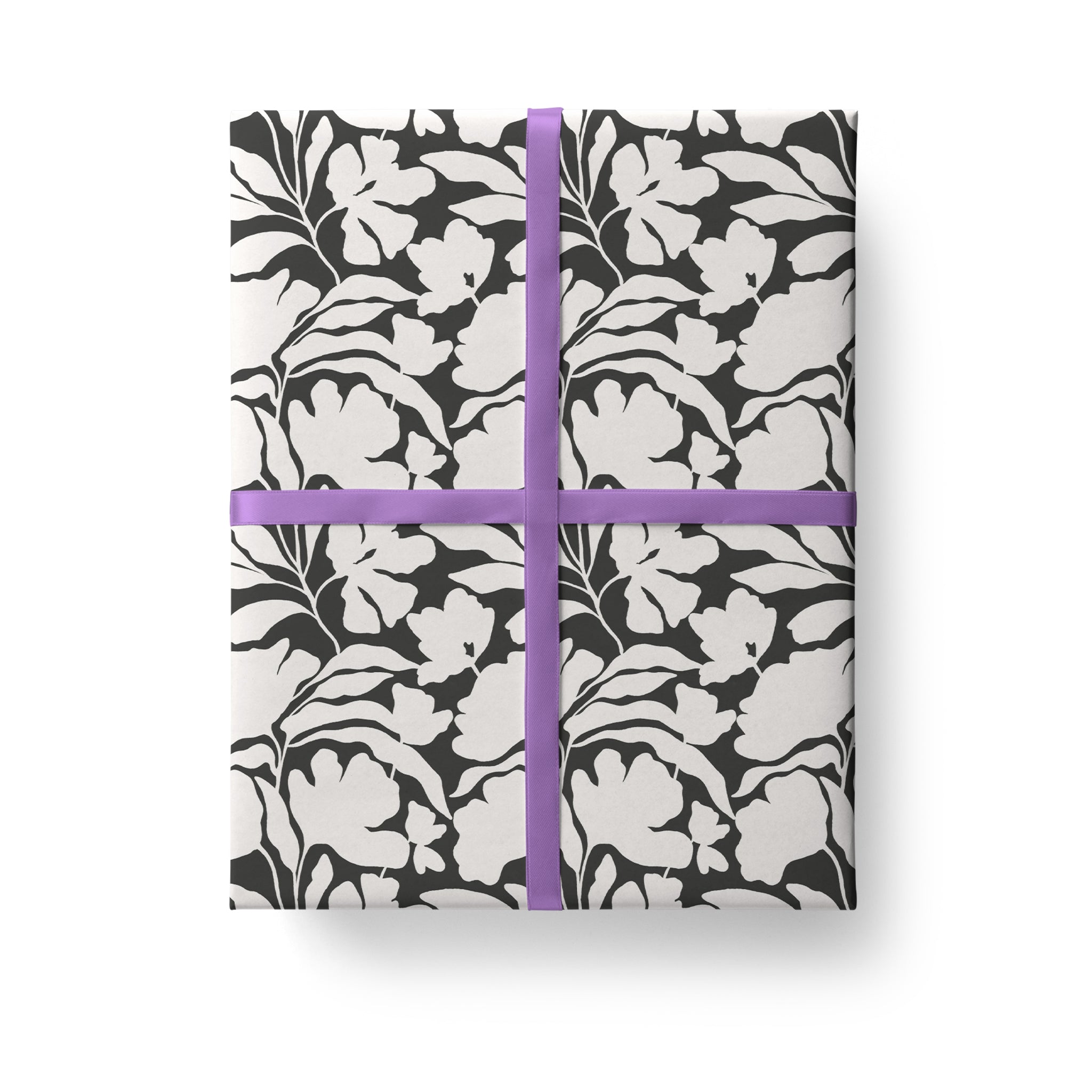 Black and White Floral Gift Wrap
