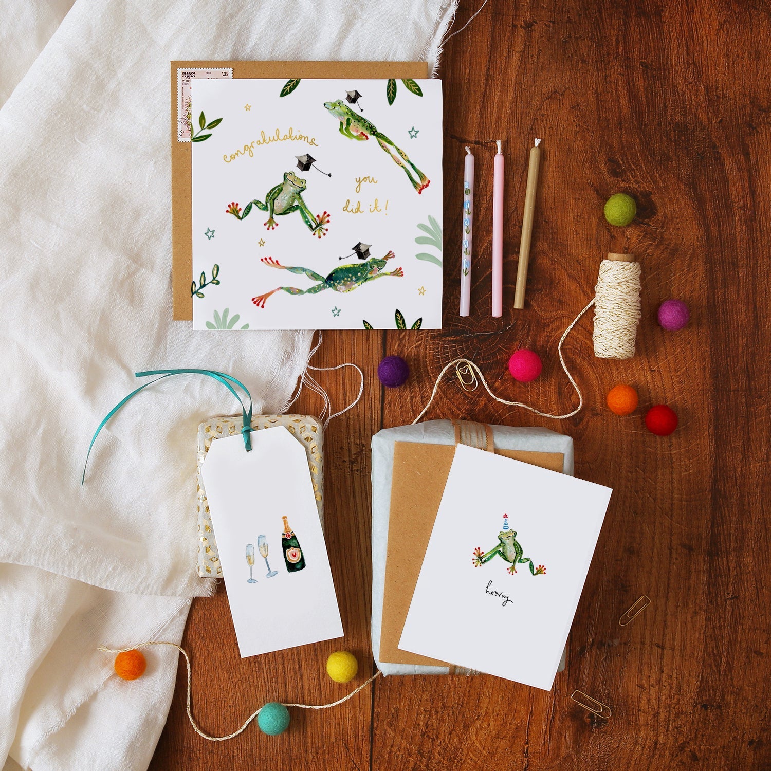 Frogs Graduation Congratulations Card