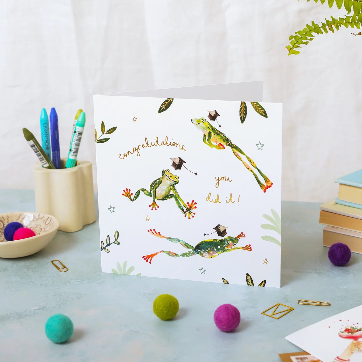 Frogs Graduation Congratulations Card