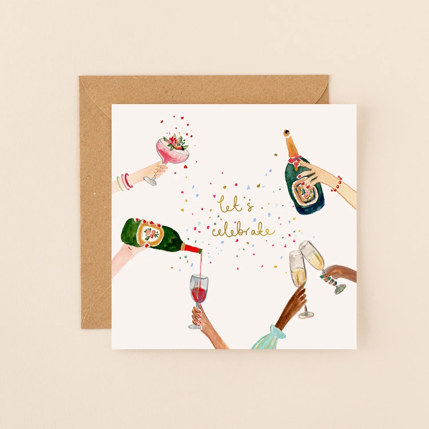 Champagne and Cocktails Celebration Card