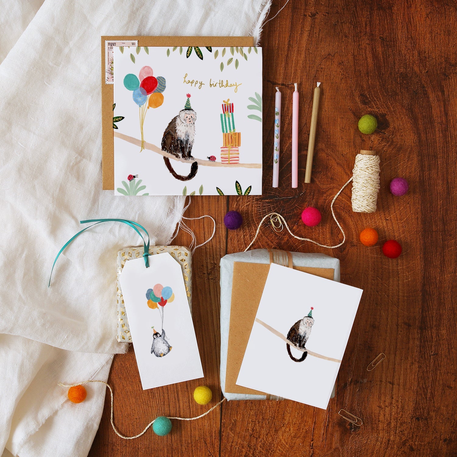 Monkey Happy Birthday Card