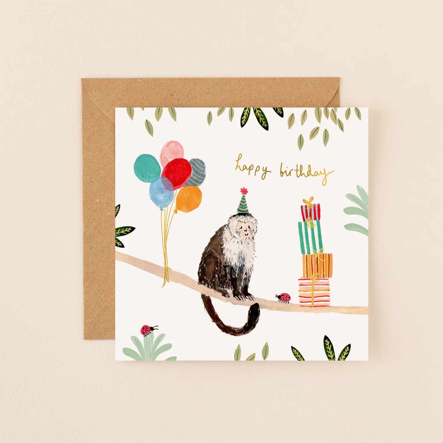 Monkey Happy Birthday Card