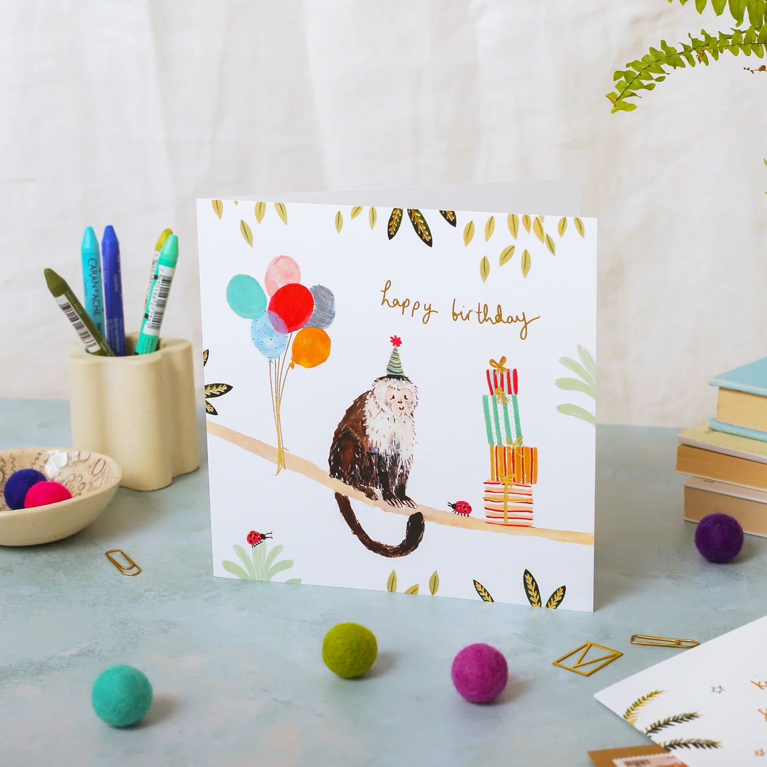 Monkey Happy Birthday Card