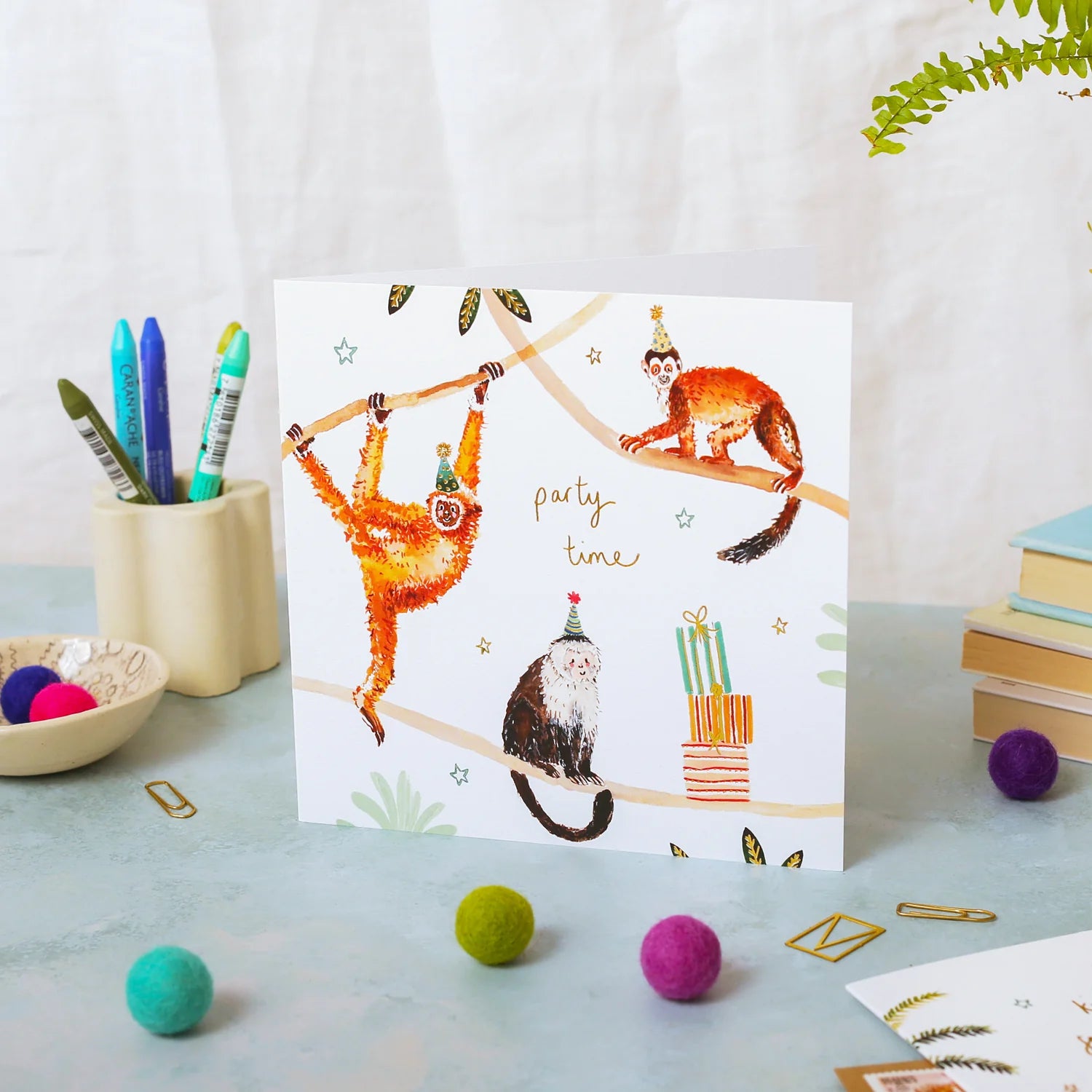 Party Time Monkeys Birthday Card