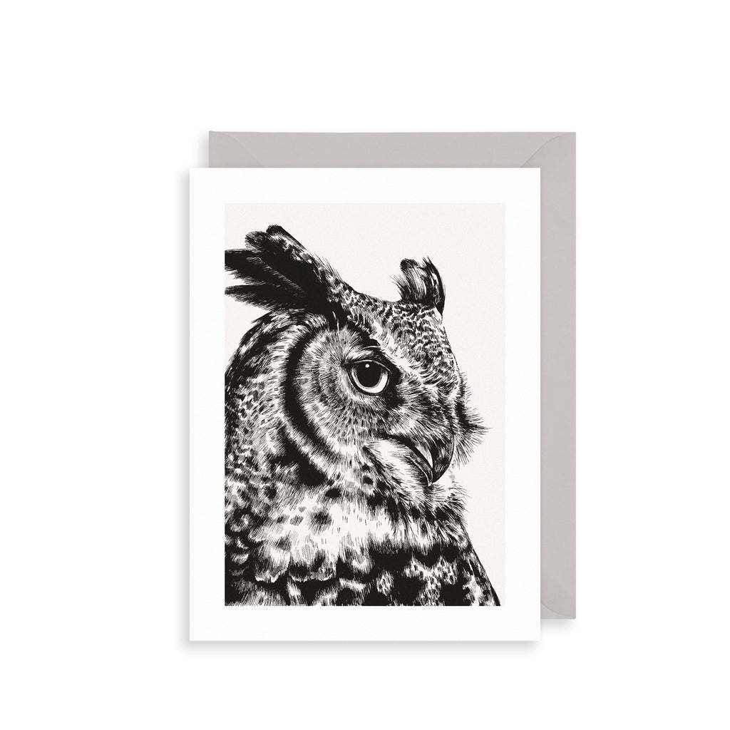 Great Horned Owl Greetings Card The Art File