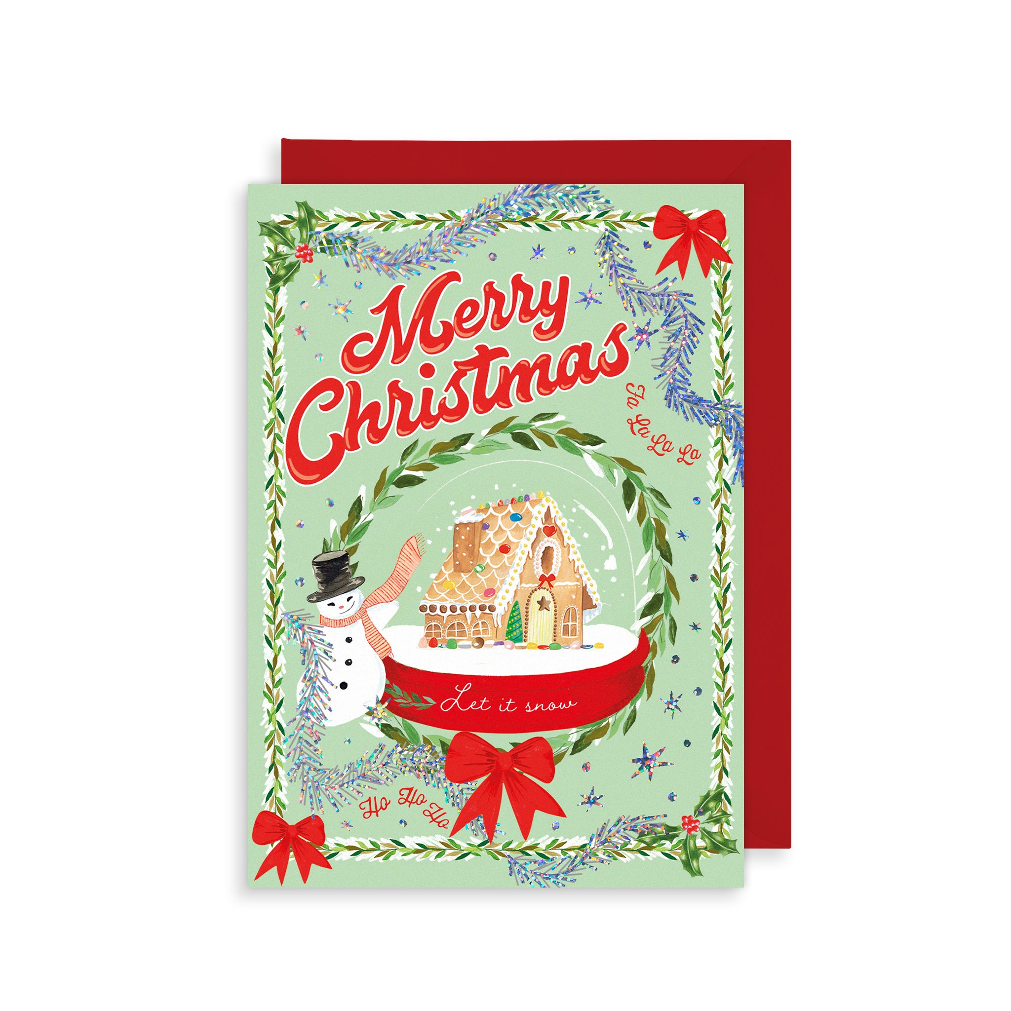 Vintage Snow Globe Christmas Card