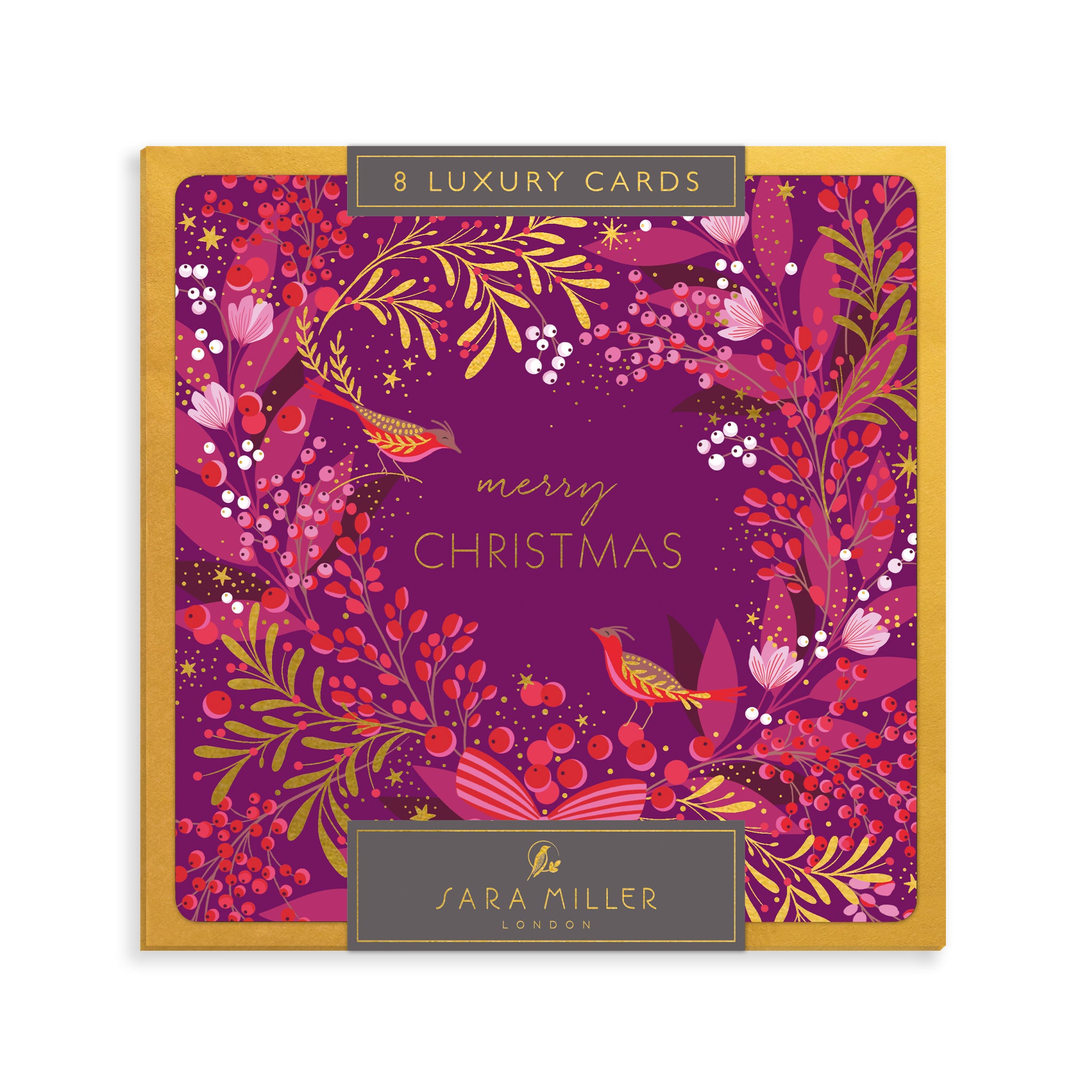 Wreath & Robins, 8 Luxury Christmas Cards