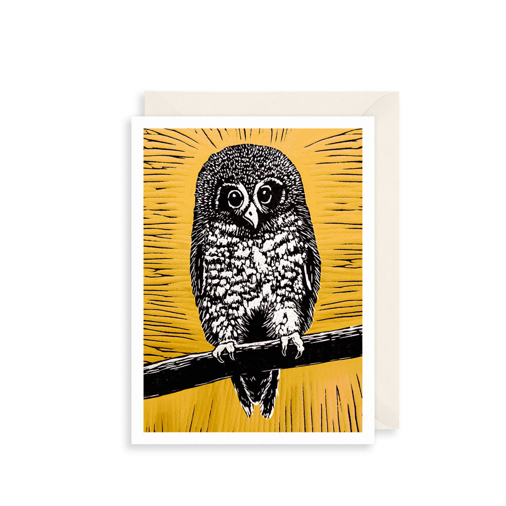 Yellow Owl Greetings Card The Art File