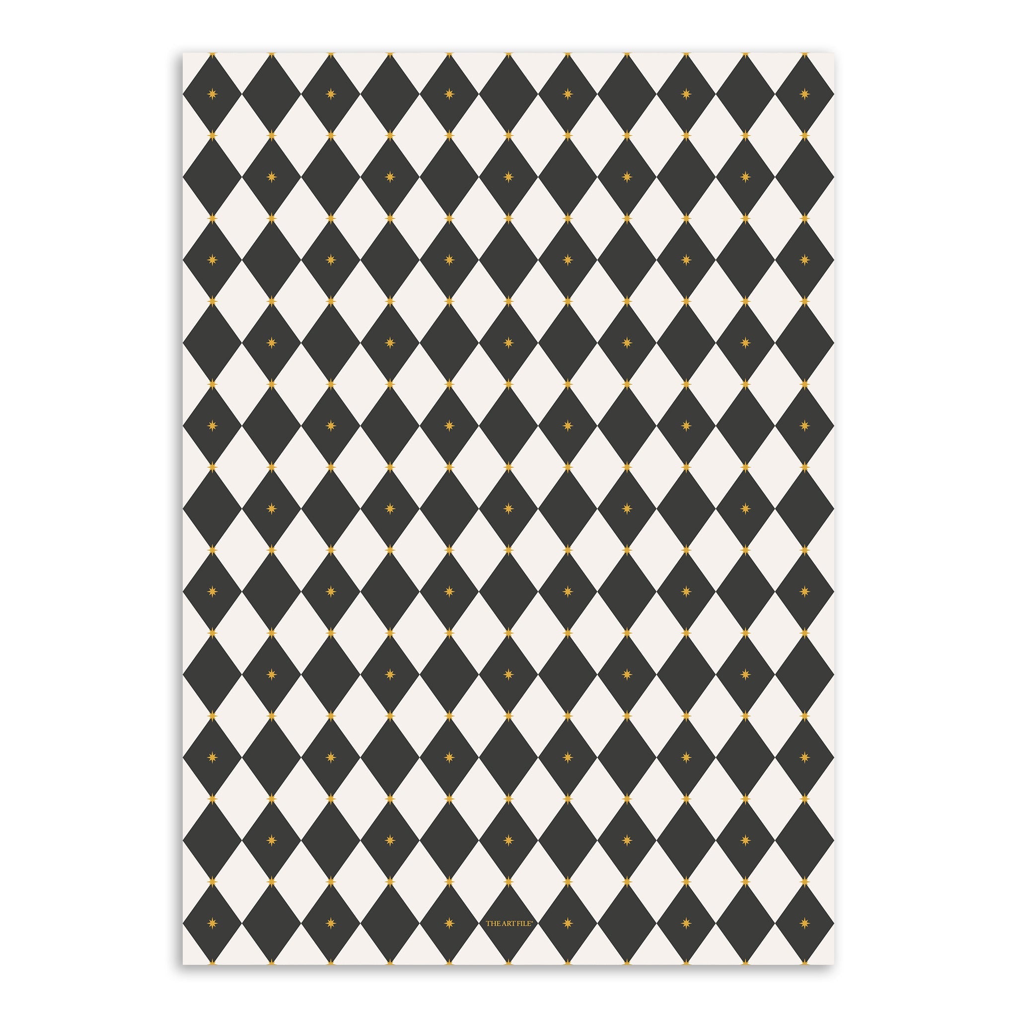 Black & White Harlequin Luxury Christmas Flat Wrap
