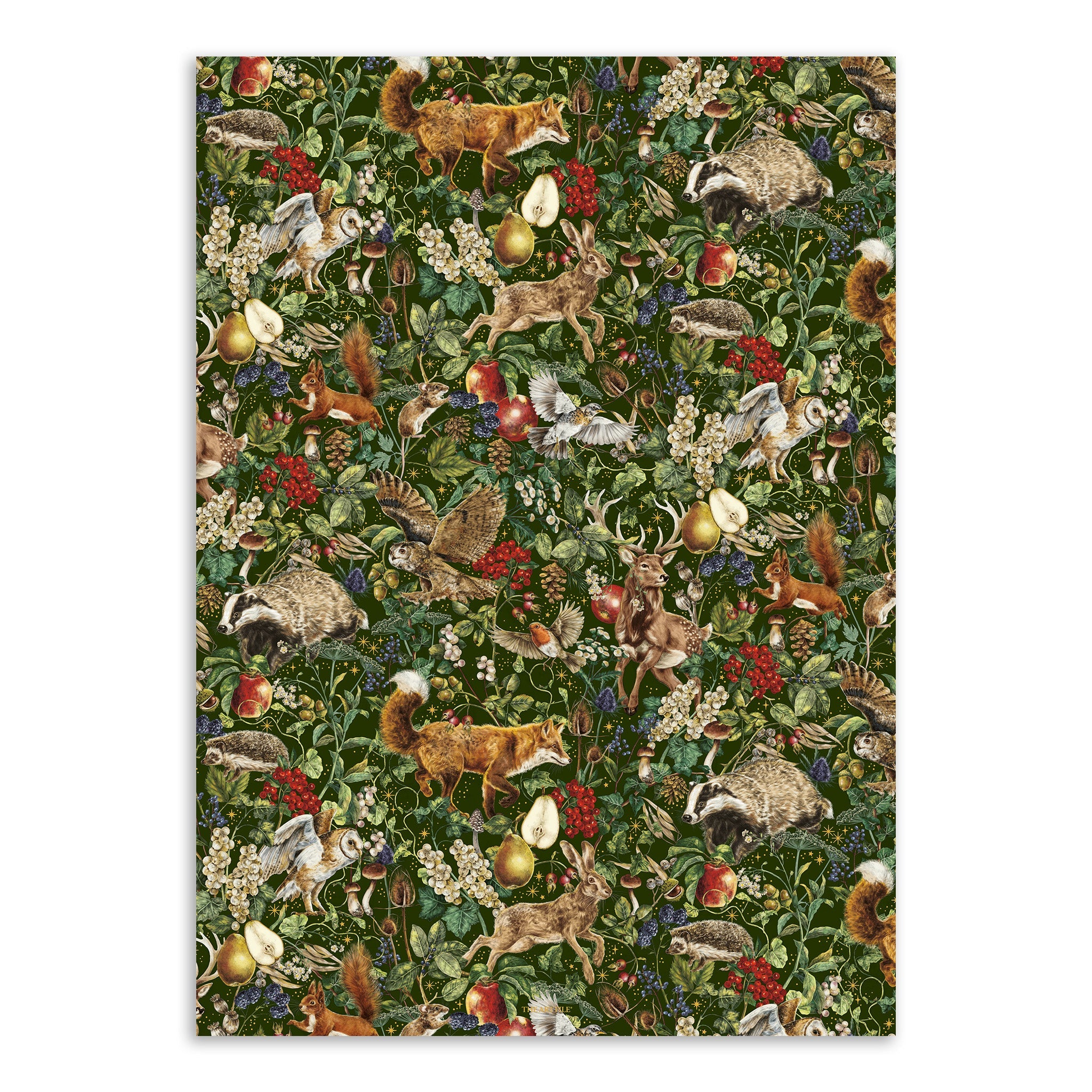 Fable Forest Animals Luxury Christmas Flat Wrap