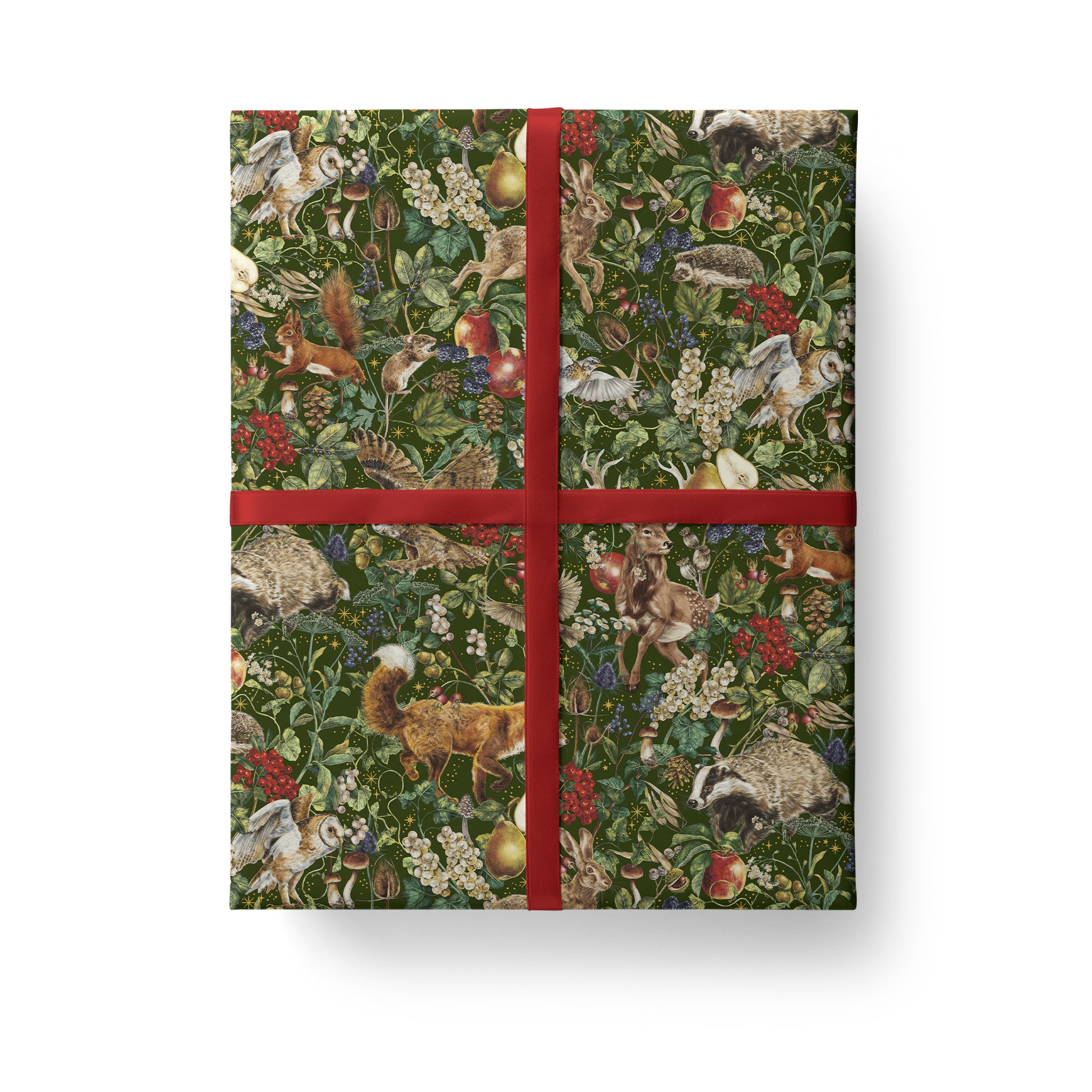 Fable Forest Animals Luxury Christmas Flat Wrap