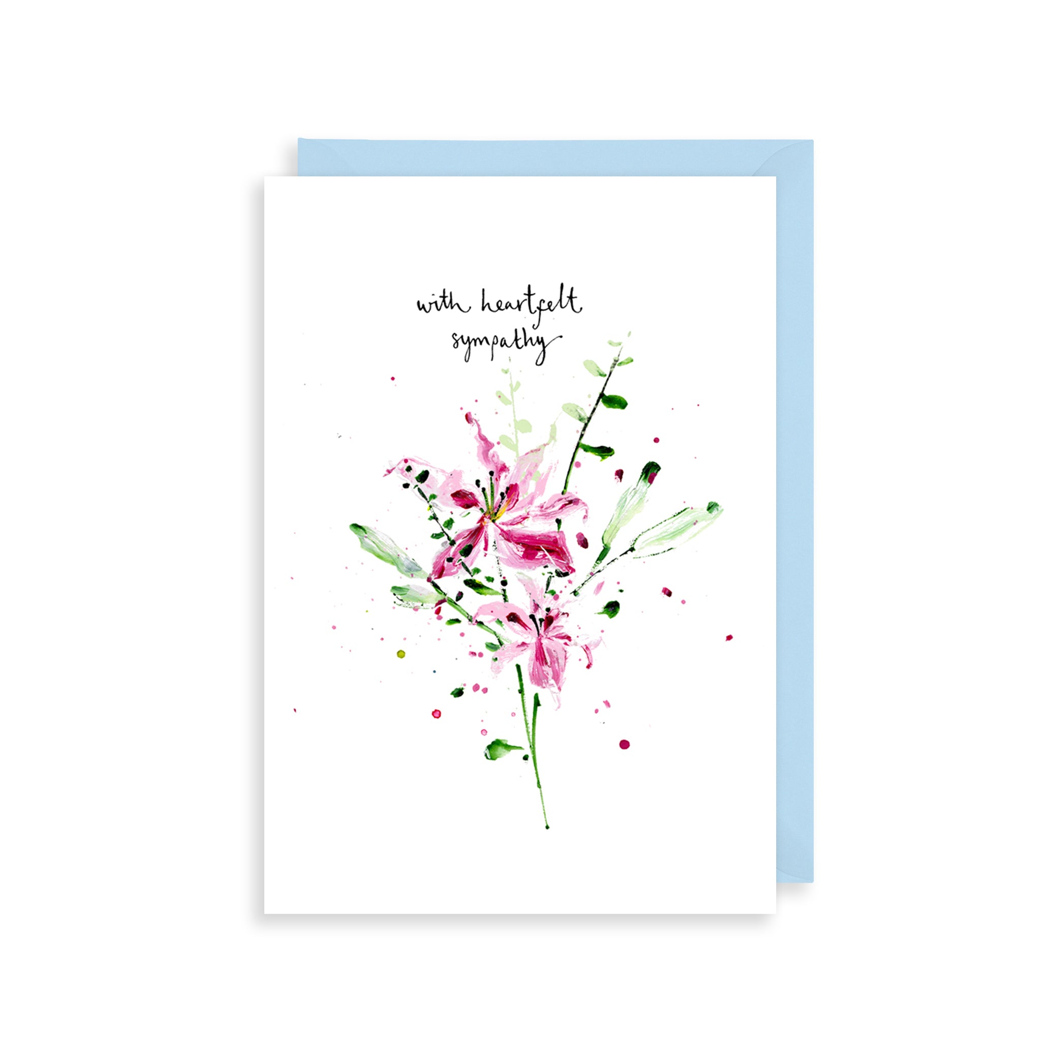 Lillies With Heartfelt Sympathy Card