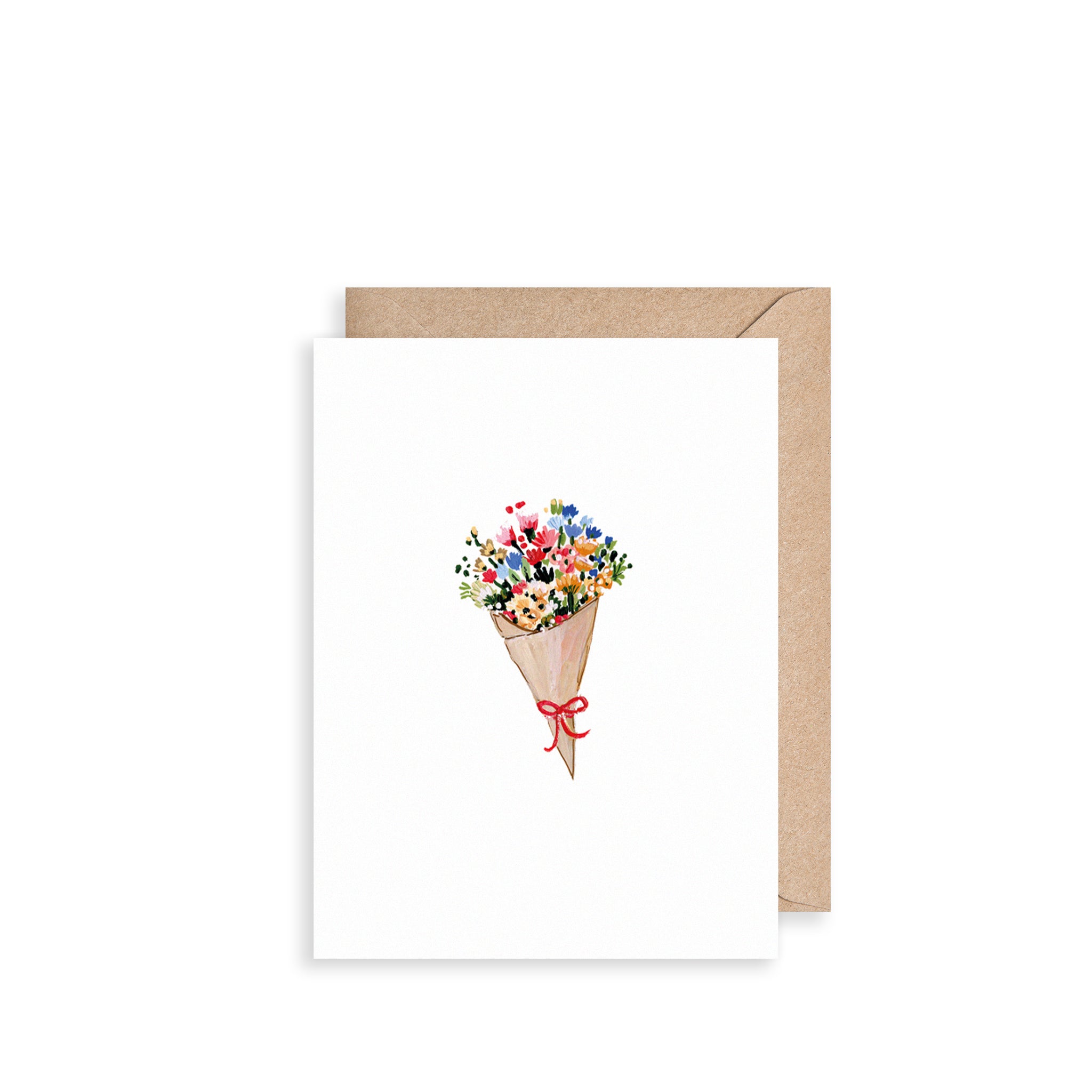 Brown Paper Bouquet Mini Card