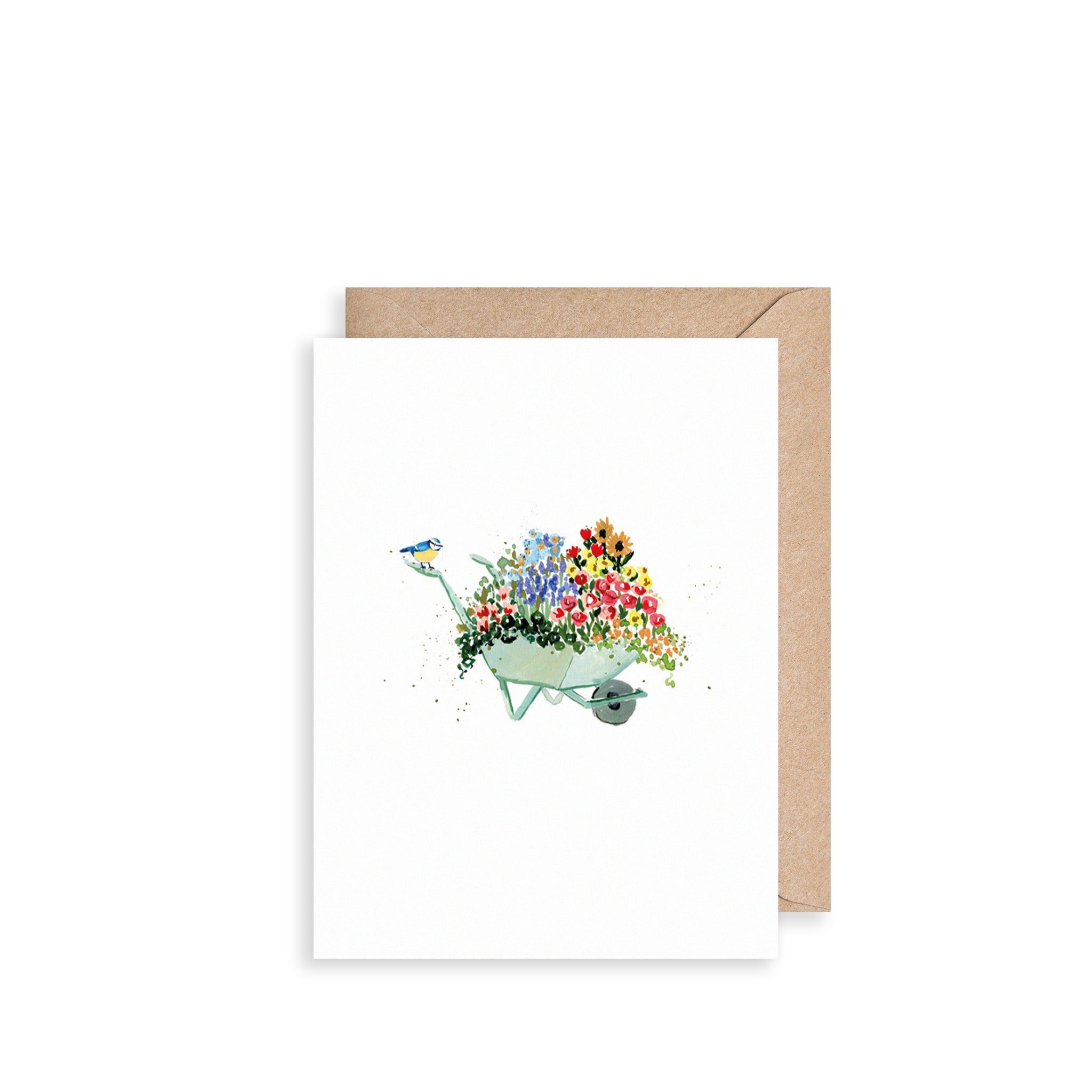 Wheelbarrow of Flowers Mini Card