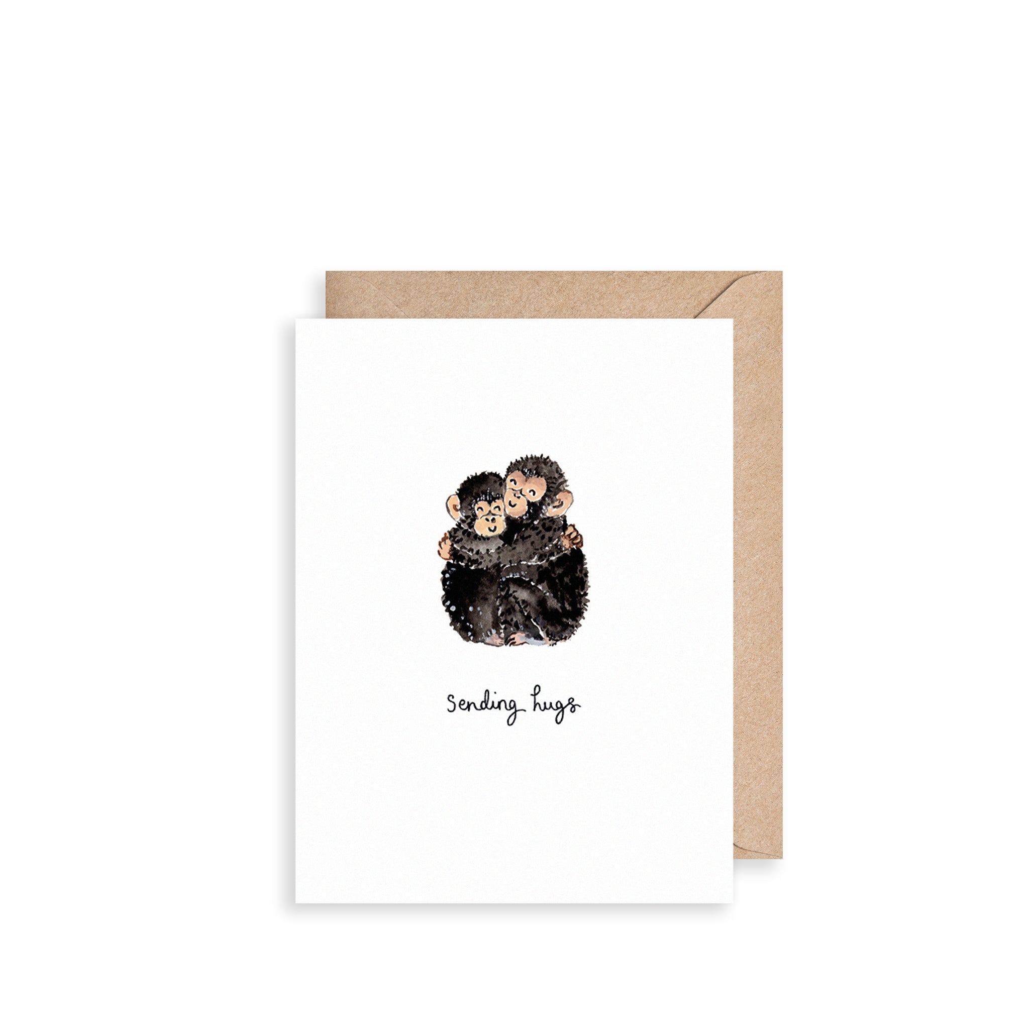 Monkey Sending Hugs Mini Card