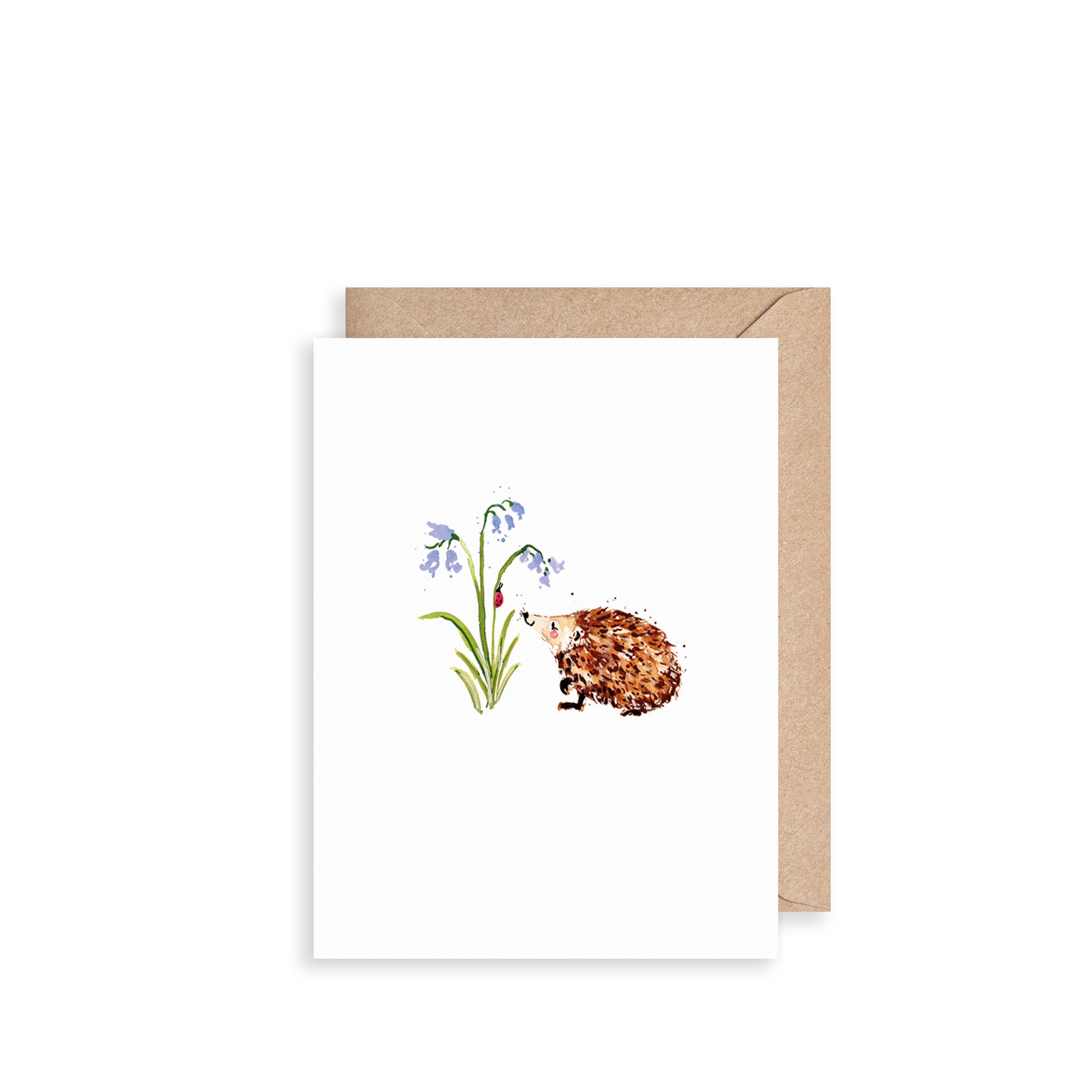 Hedgehog and Bluebells Mini Card