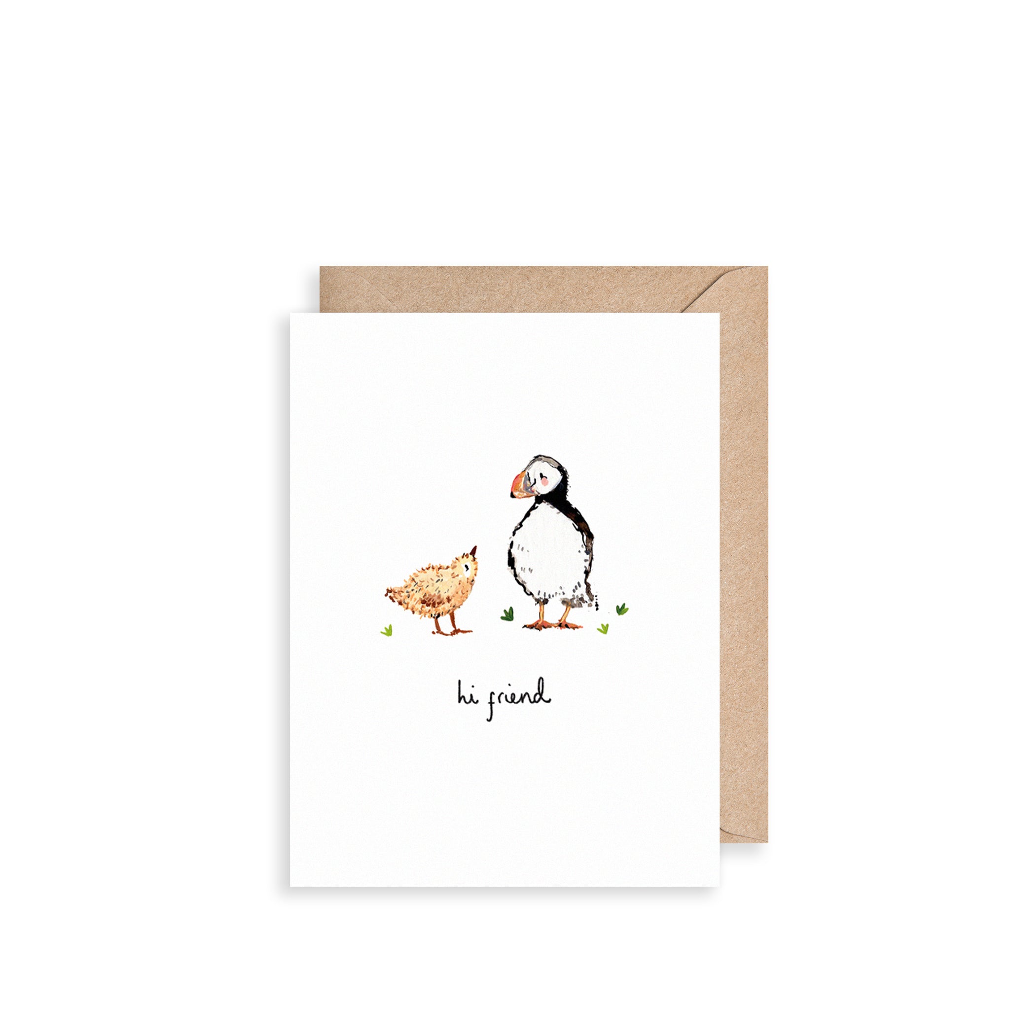 Puffin and Chick Hi Friend Mini Card