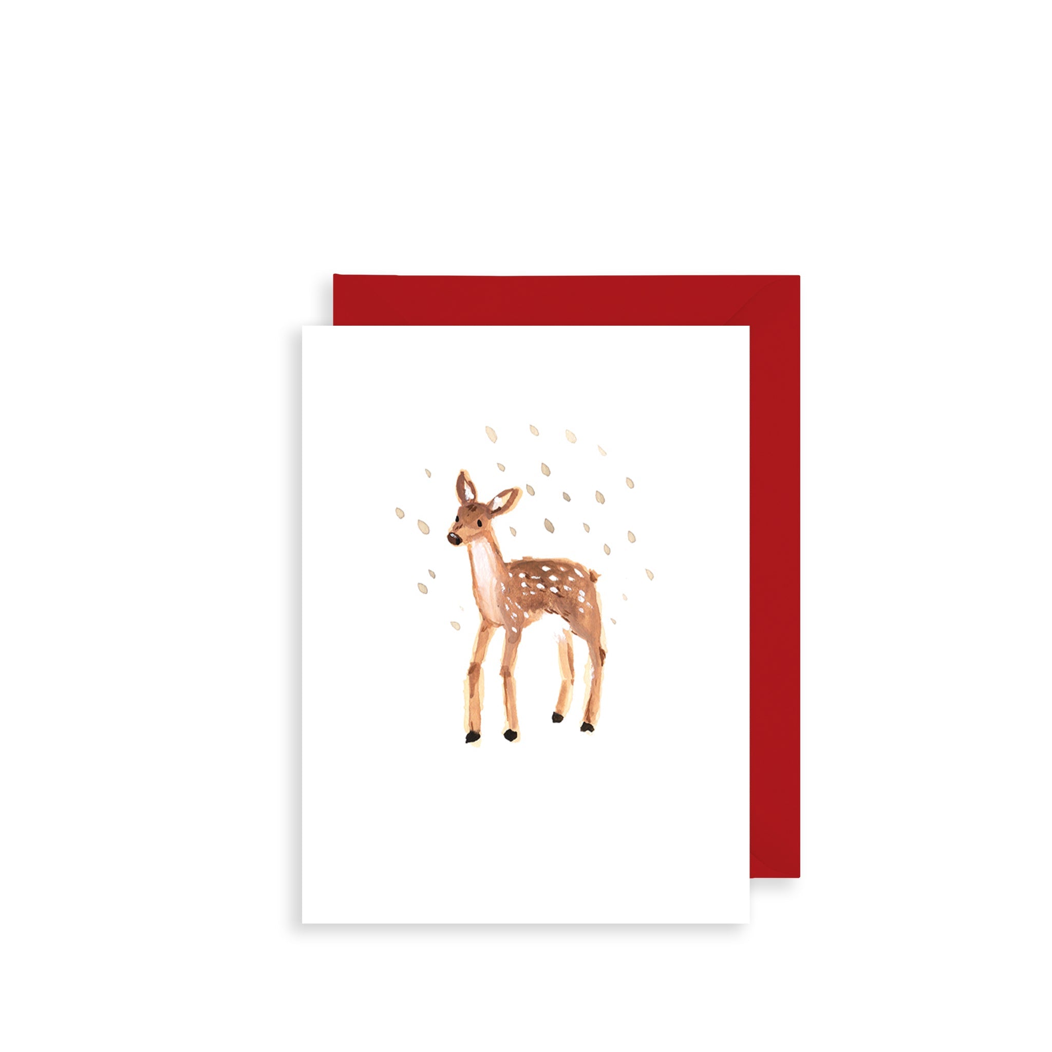 Snowy Deer Bijou Mini Christmas Card
