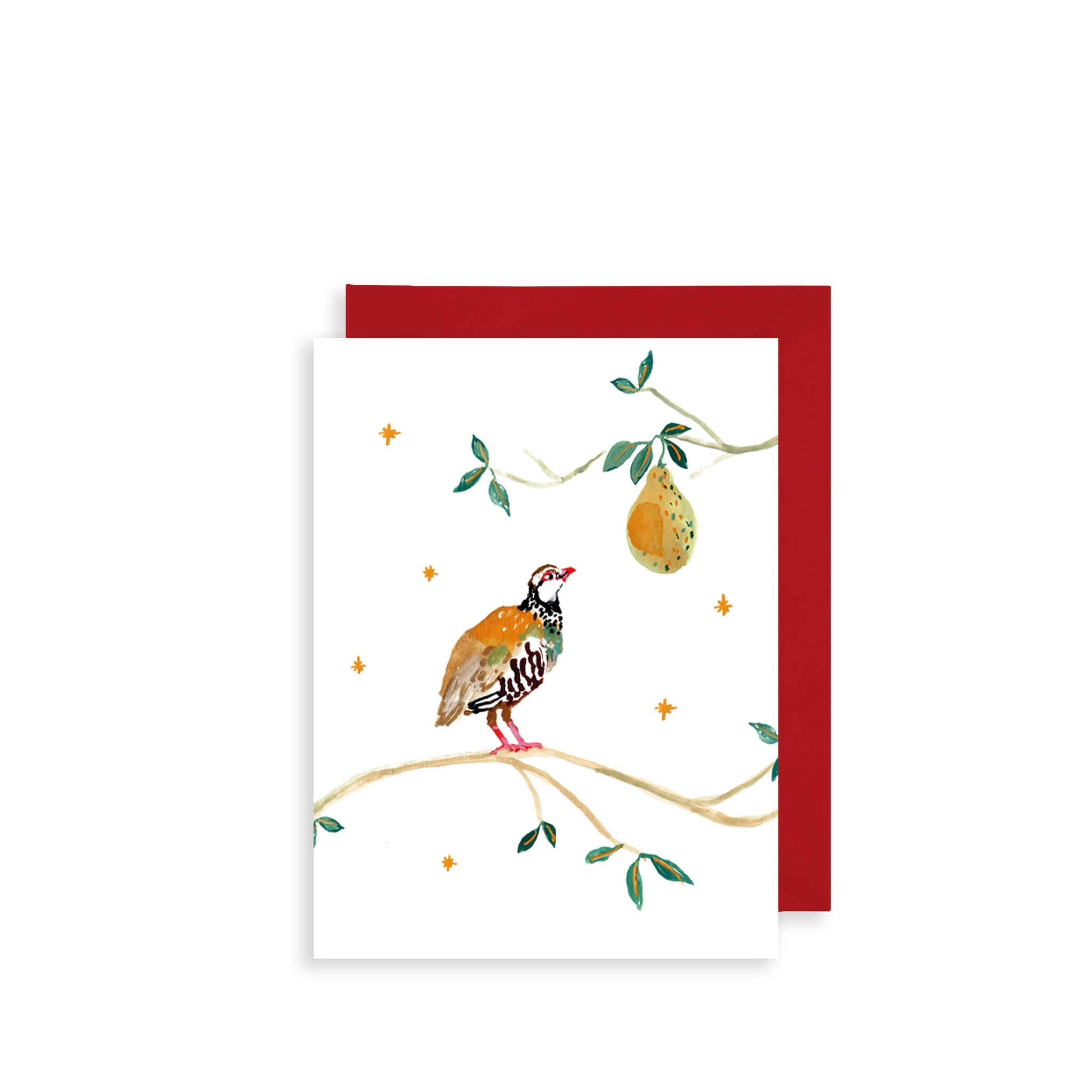 Partridge & Pear Bijou Mini Christmas Card