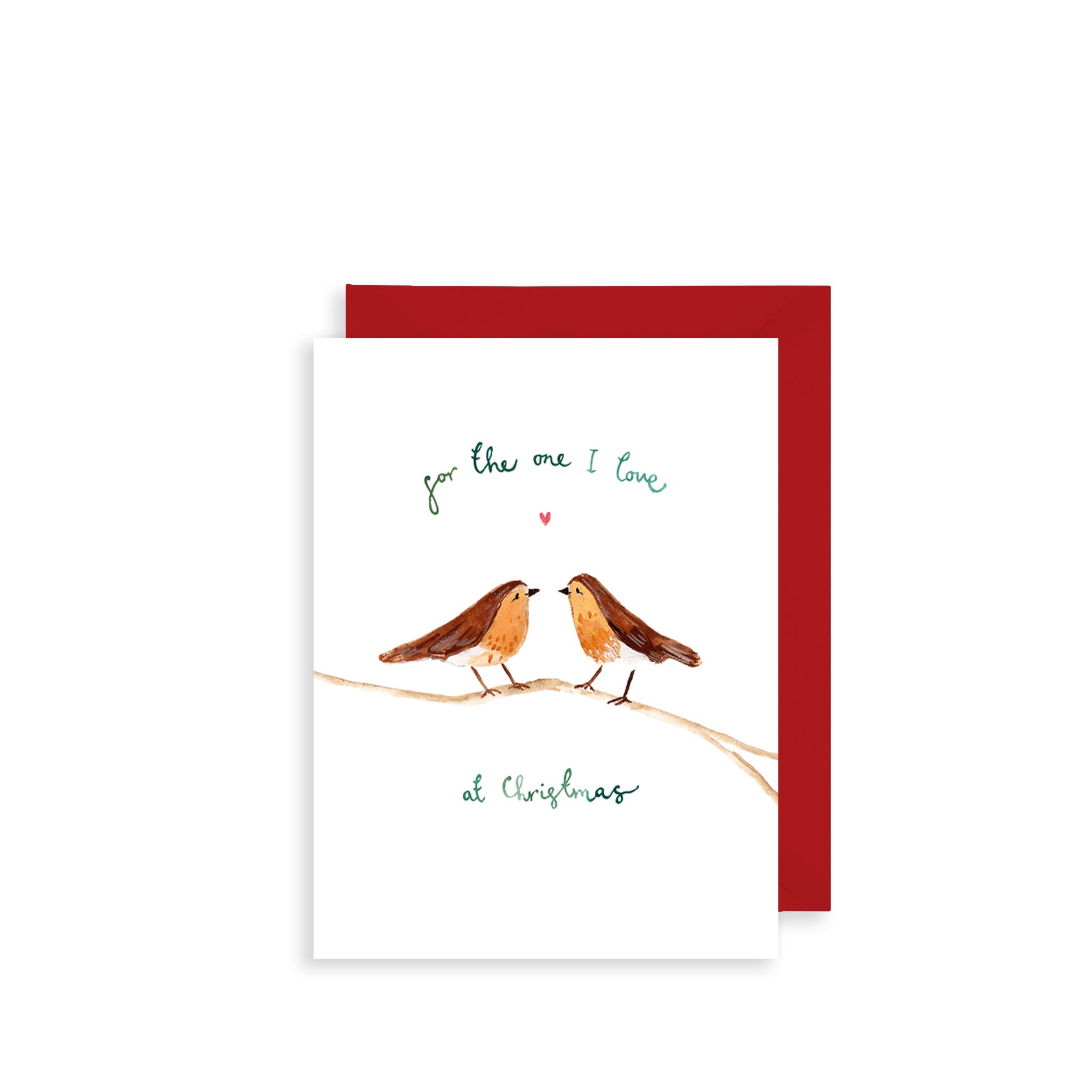 Robins For The One I Love Bijou Mini Christmas Card