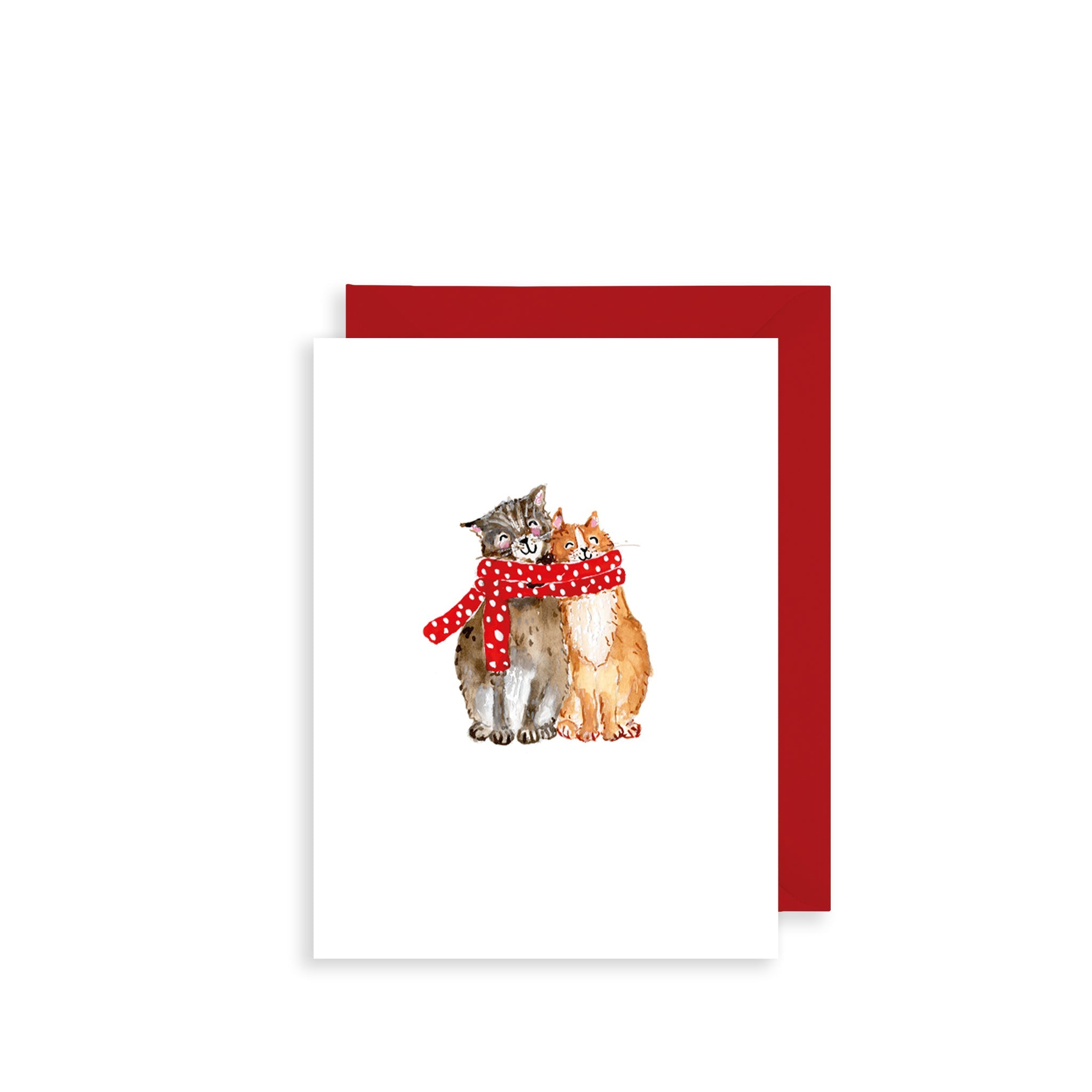 Cosy Cats & Scarf Bijou Mini Christmas Card