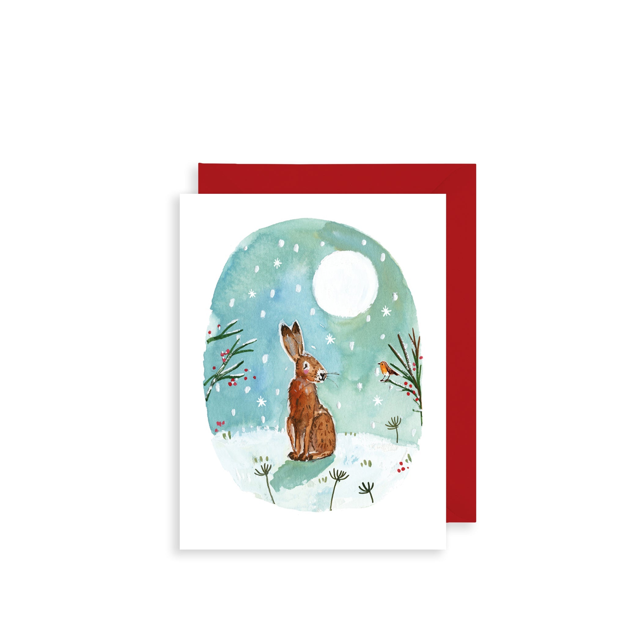 Hare & Robin Bijou Mini Christmas Card